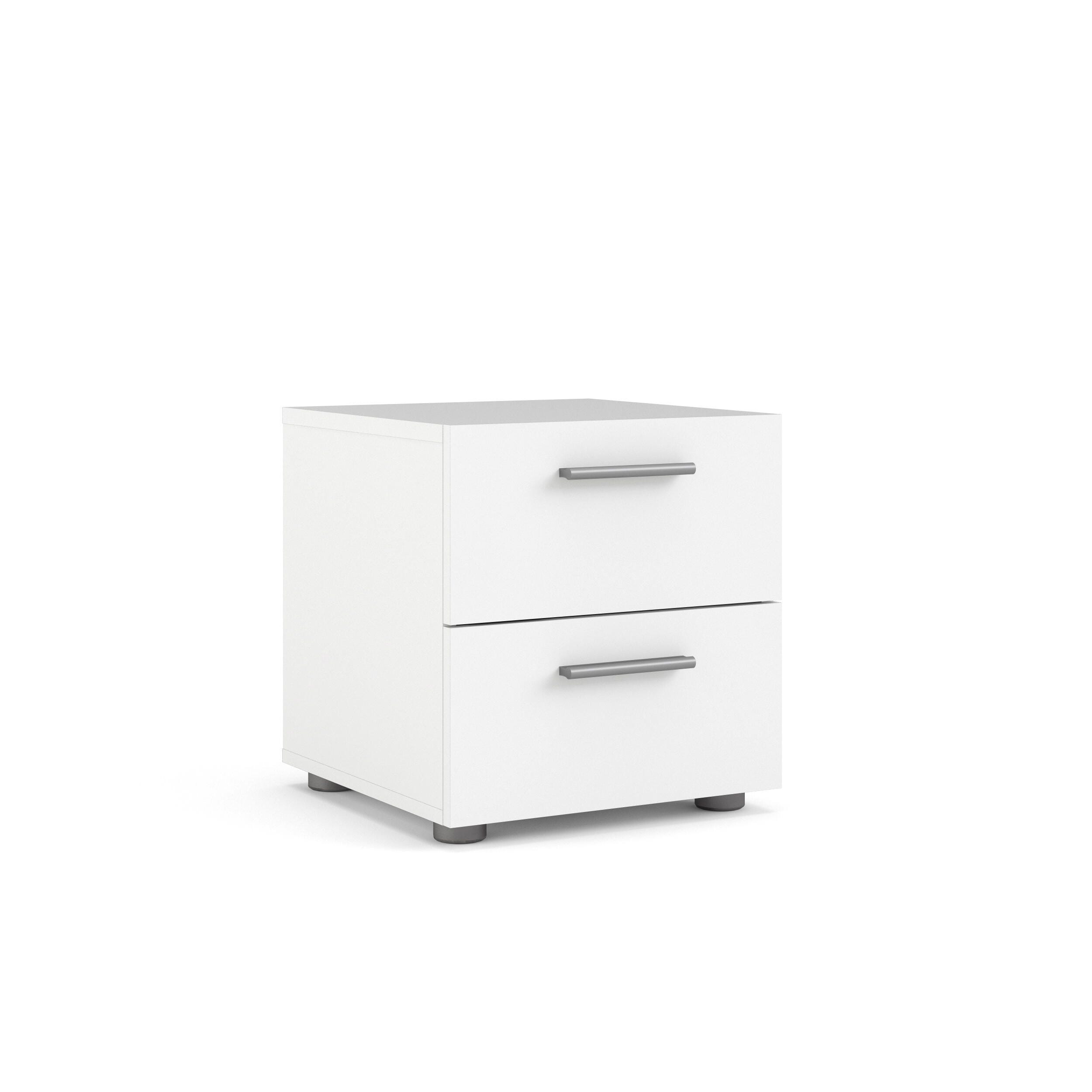 Austin 2 Drawer Nightstand, White, large