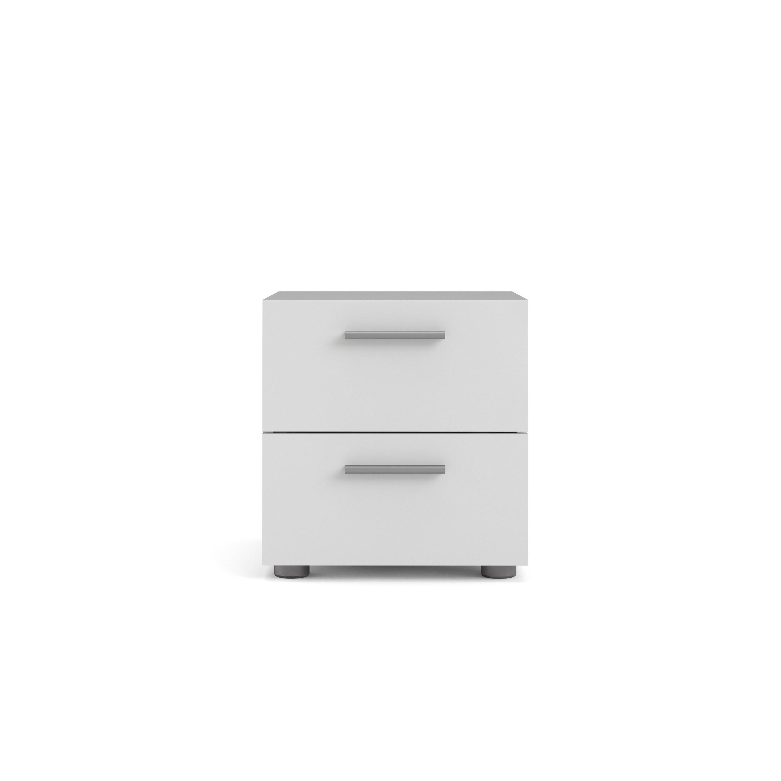 Austin 2 Drawer Nightstand, White, large