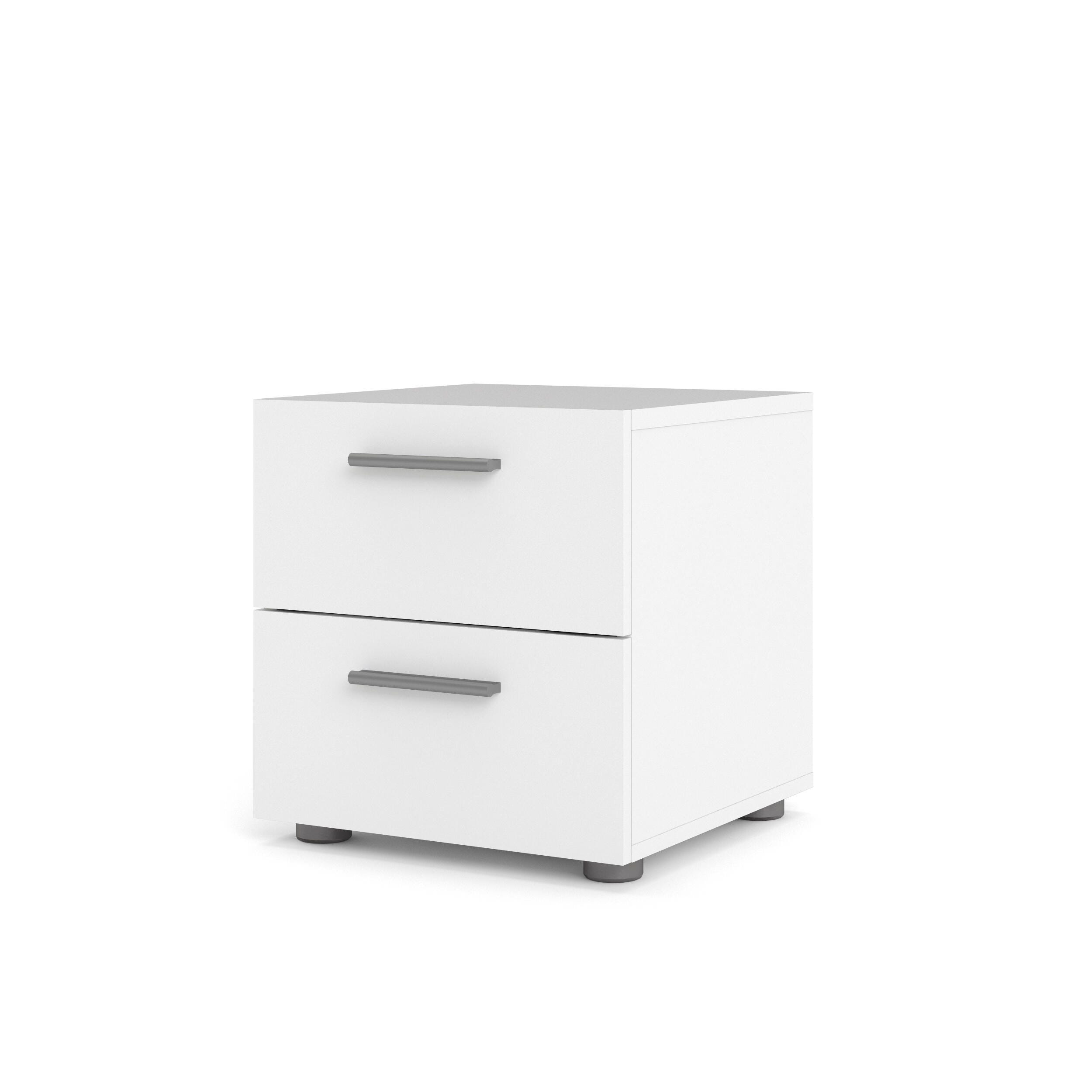 Austin 2 Drawer Nightstand, White, large