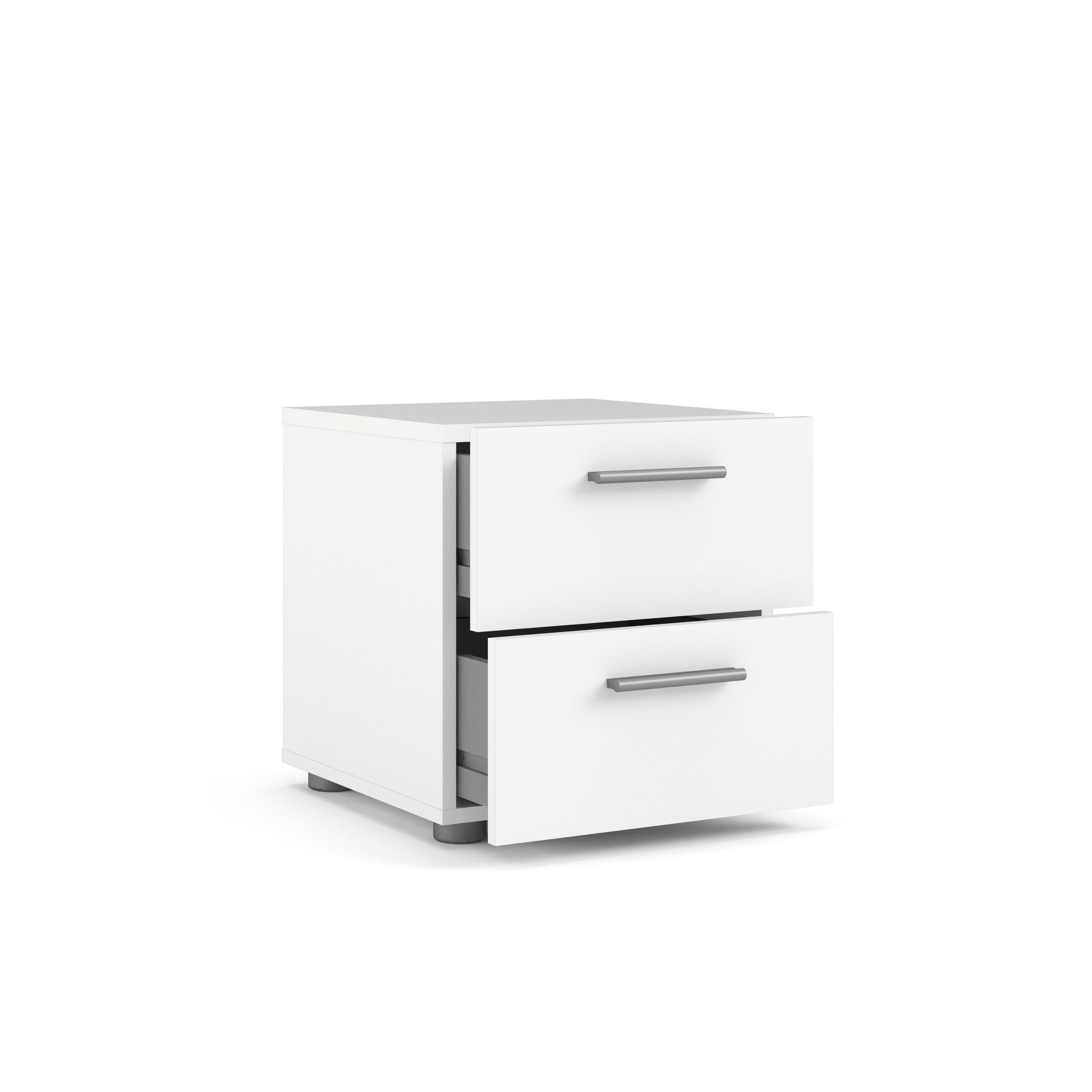 Austin 2 Drawer Nightstand, White, large