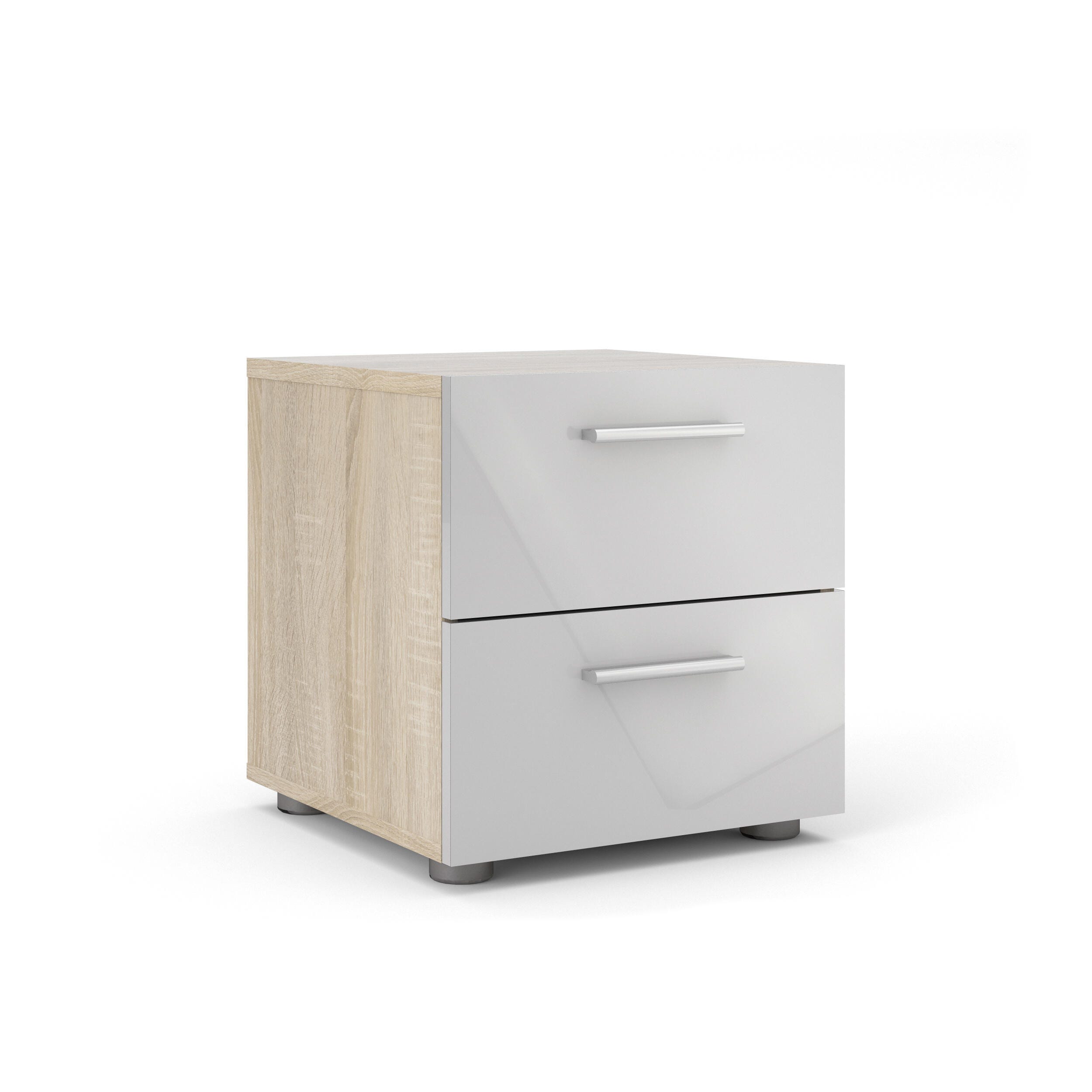 Austin Austin 2 Drawer Nightstand, Oak/White, large