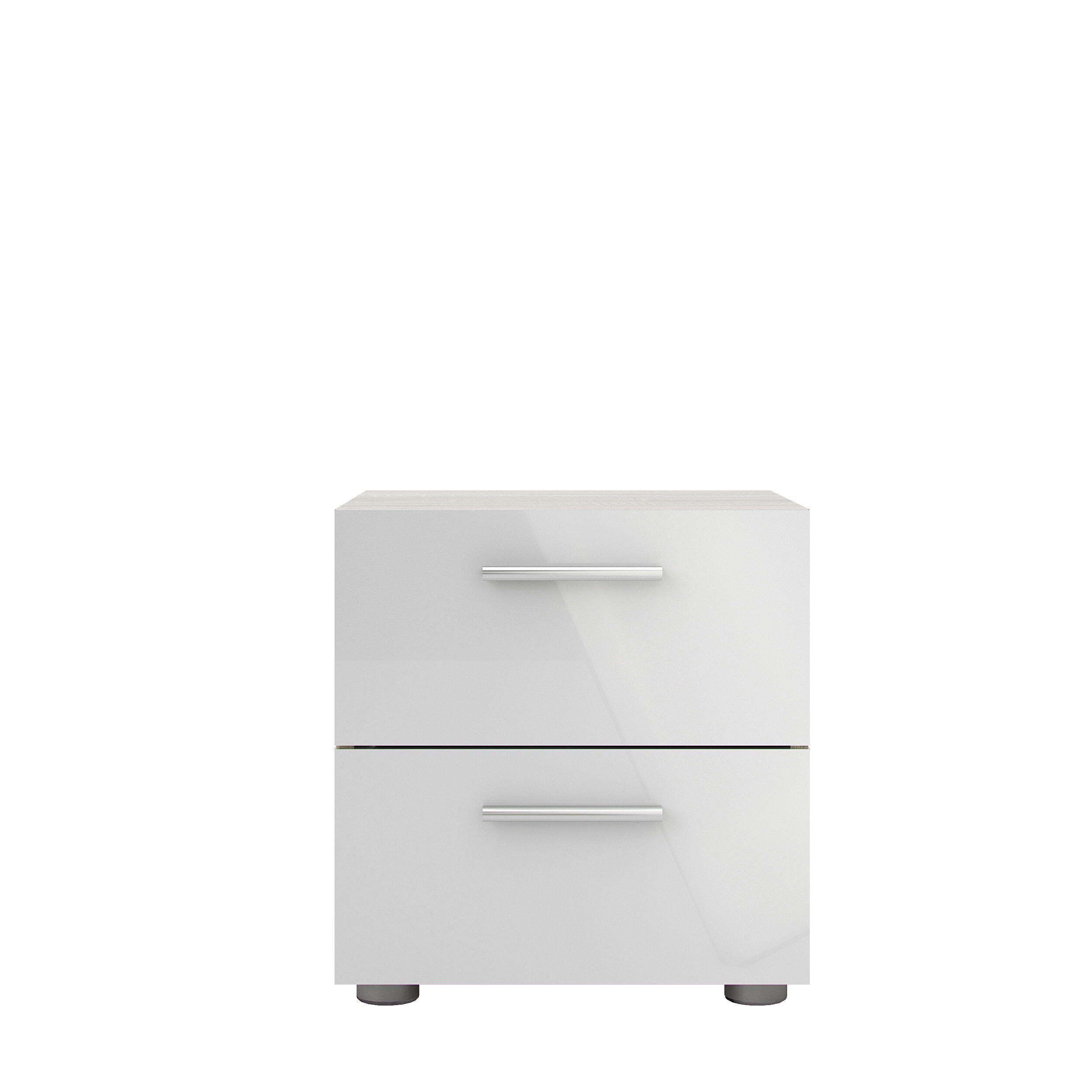 Austin Austin 2 Drawer Nightstand, Oak/White, large