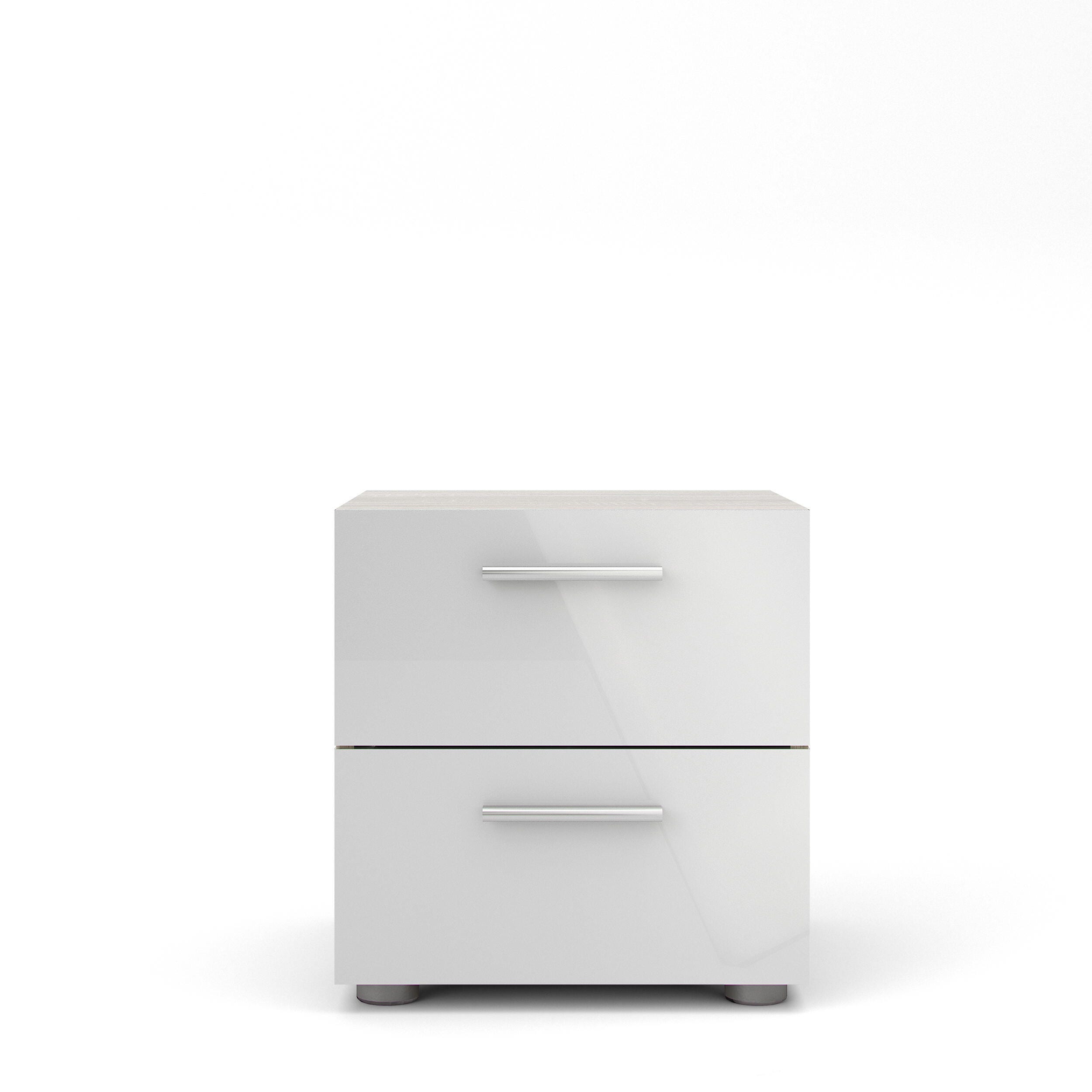 Austin Austin 2 Drawer Nightstand, Oak/White, large