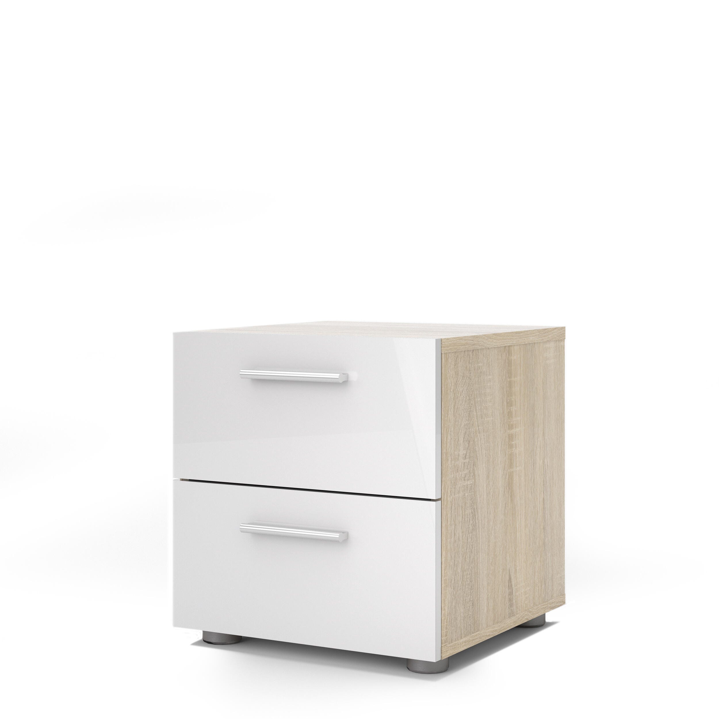 Austin Austin 2 Drawer Nightstand, Oak/White, large