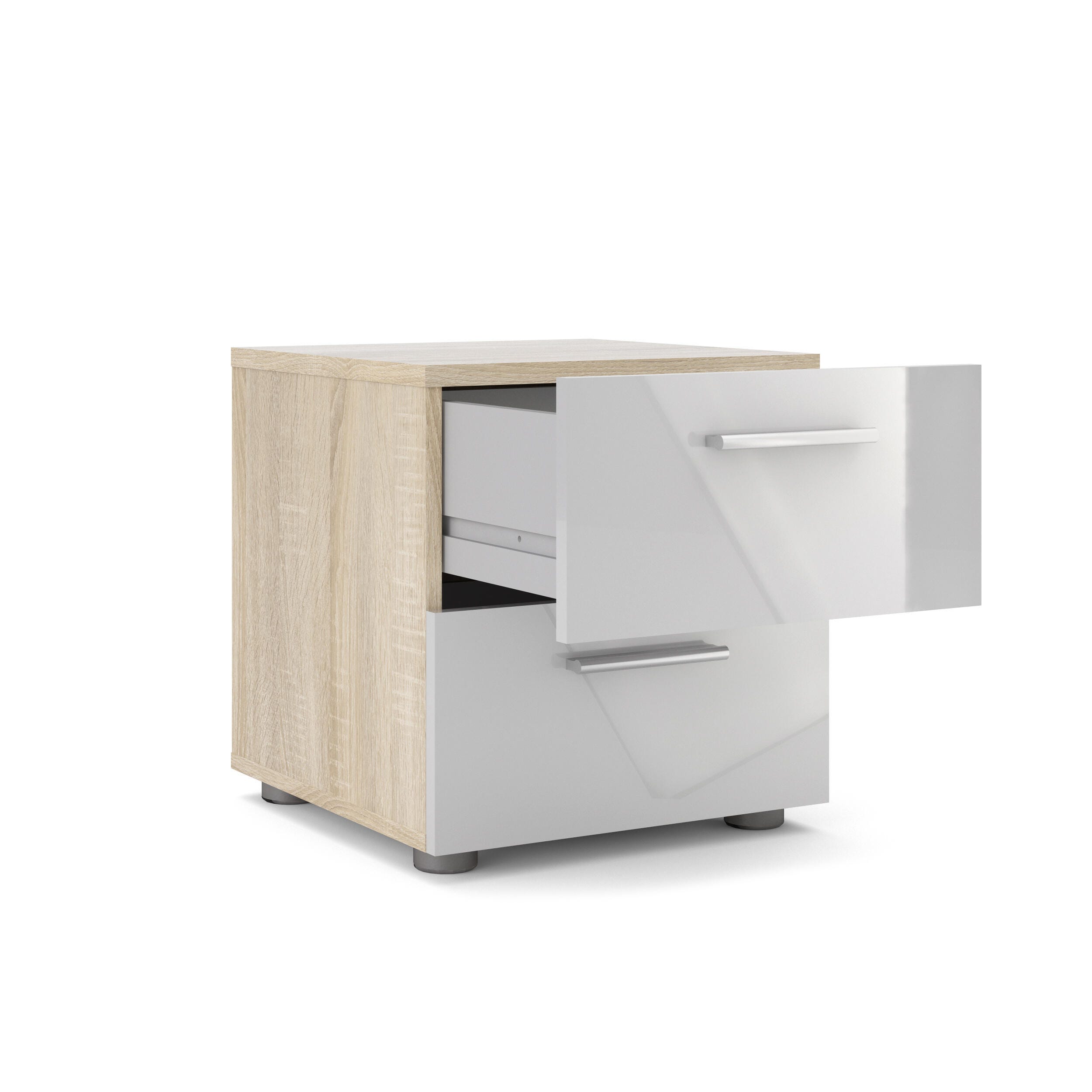 Austin Austin 2 Drawer Nightstand, Oak/White, large