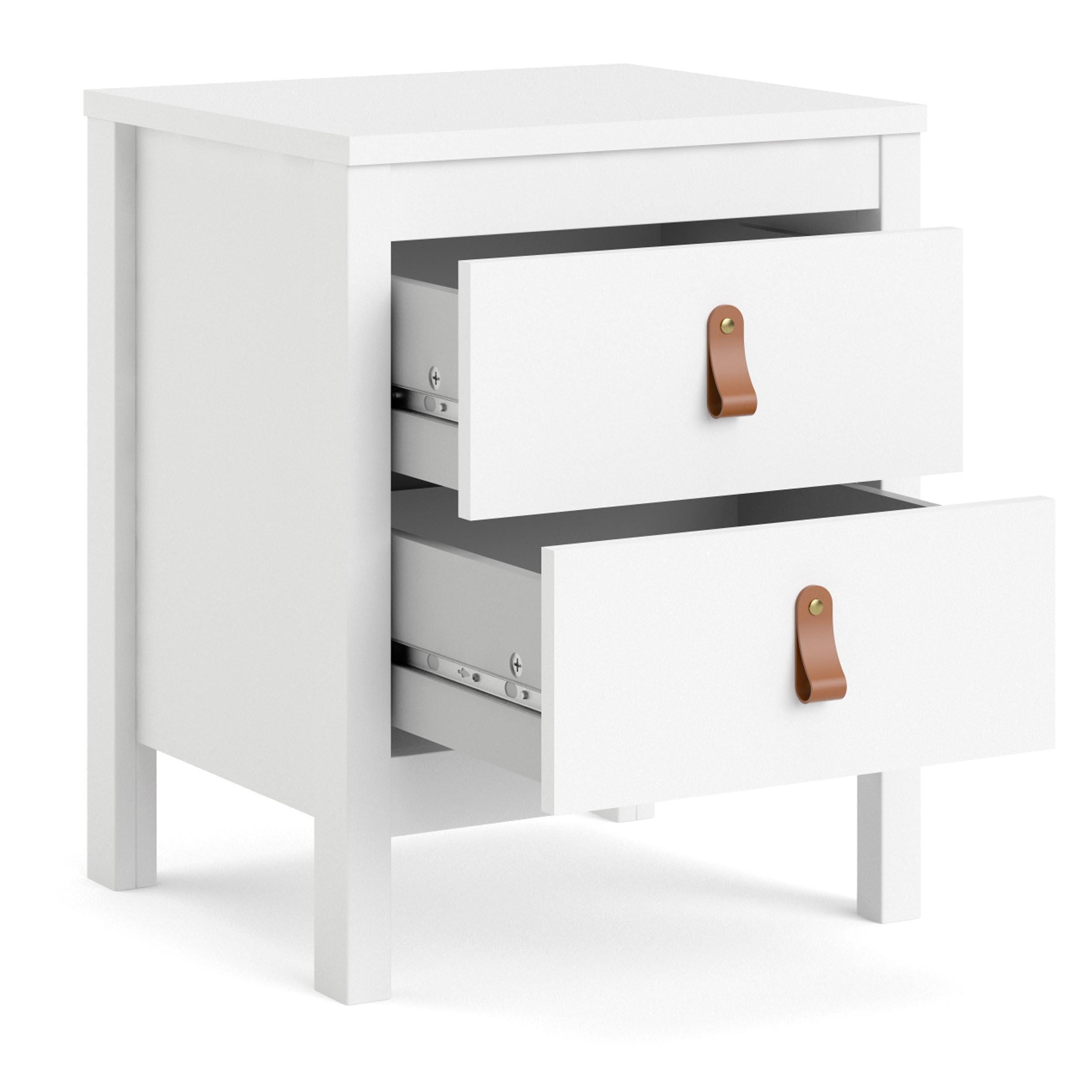 Madrid 2 Drawer Nightstand, White, large