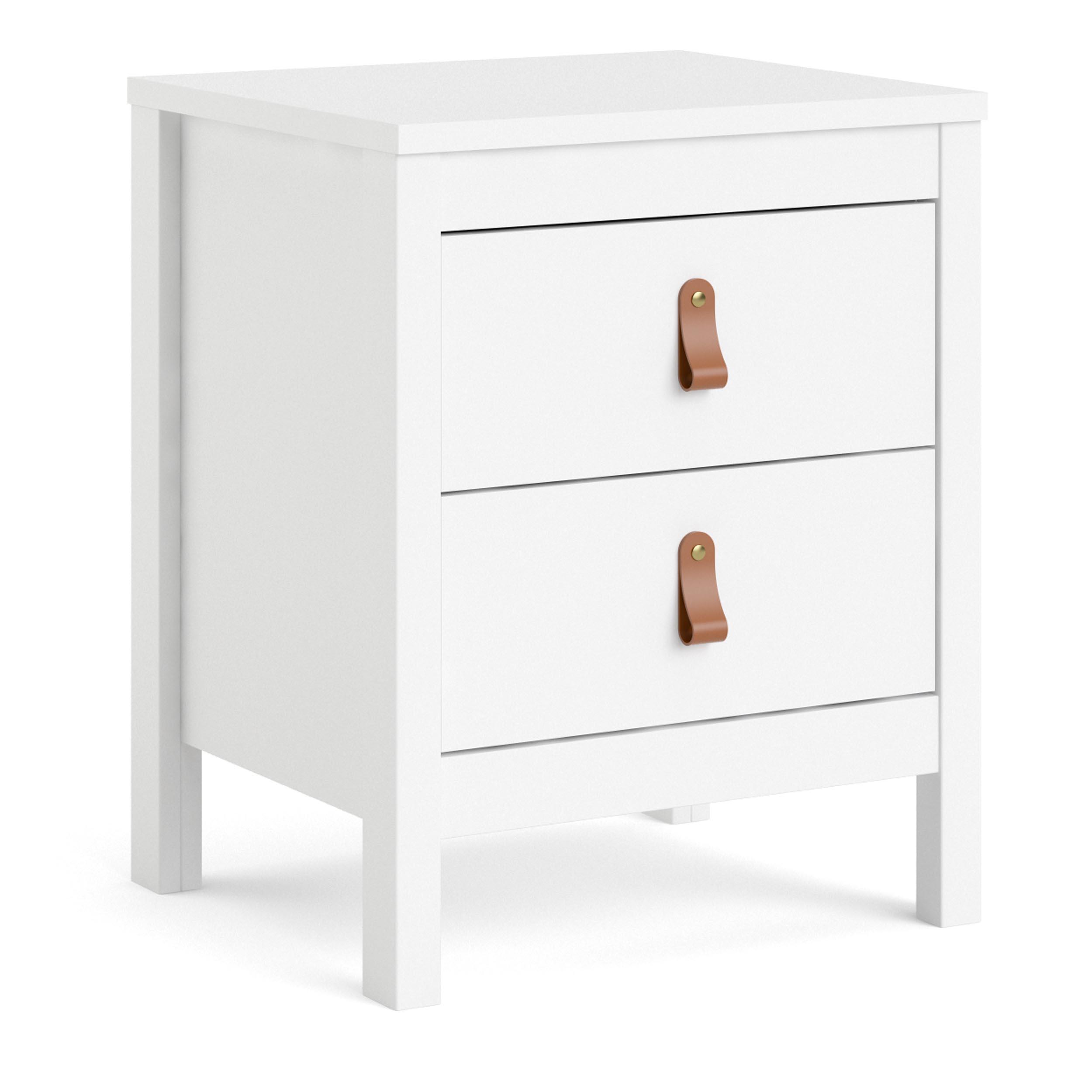 Madrid 2 Drawer Nightstand, White, large