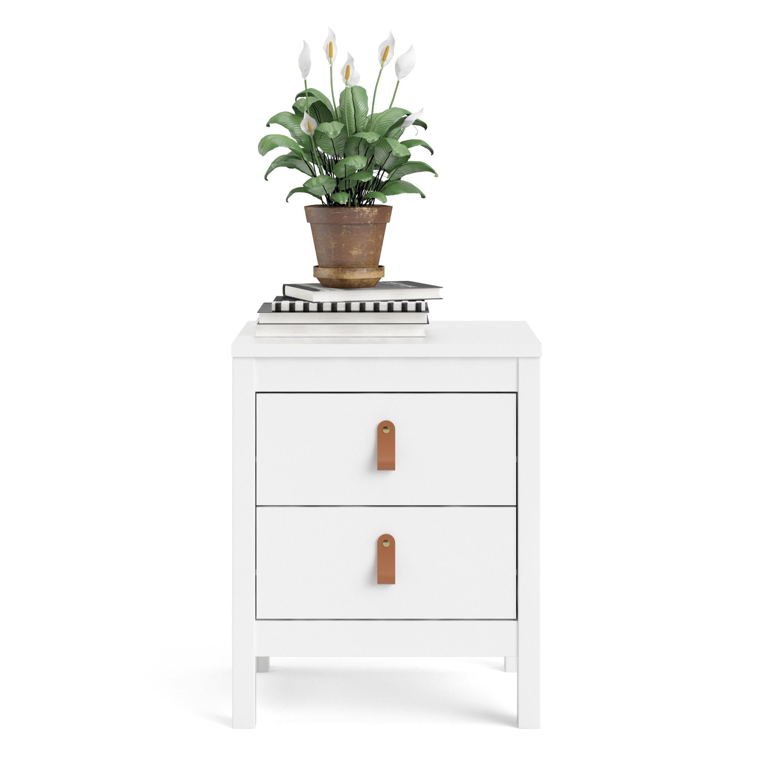Madrid 2 Drawer Nightstand, White, large