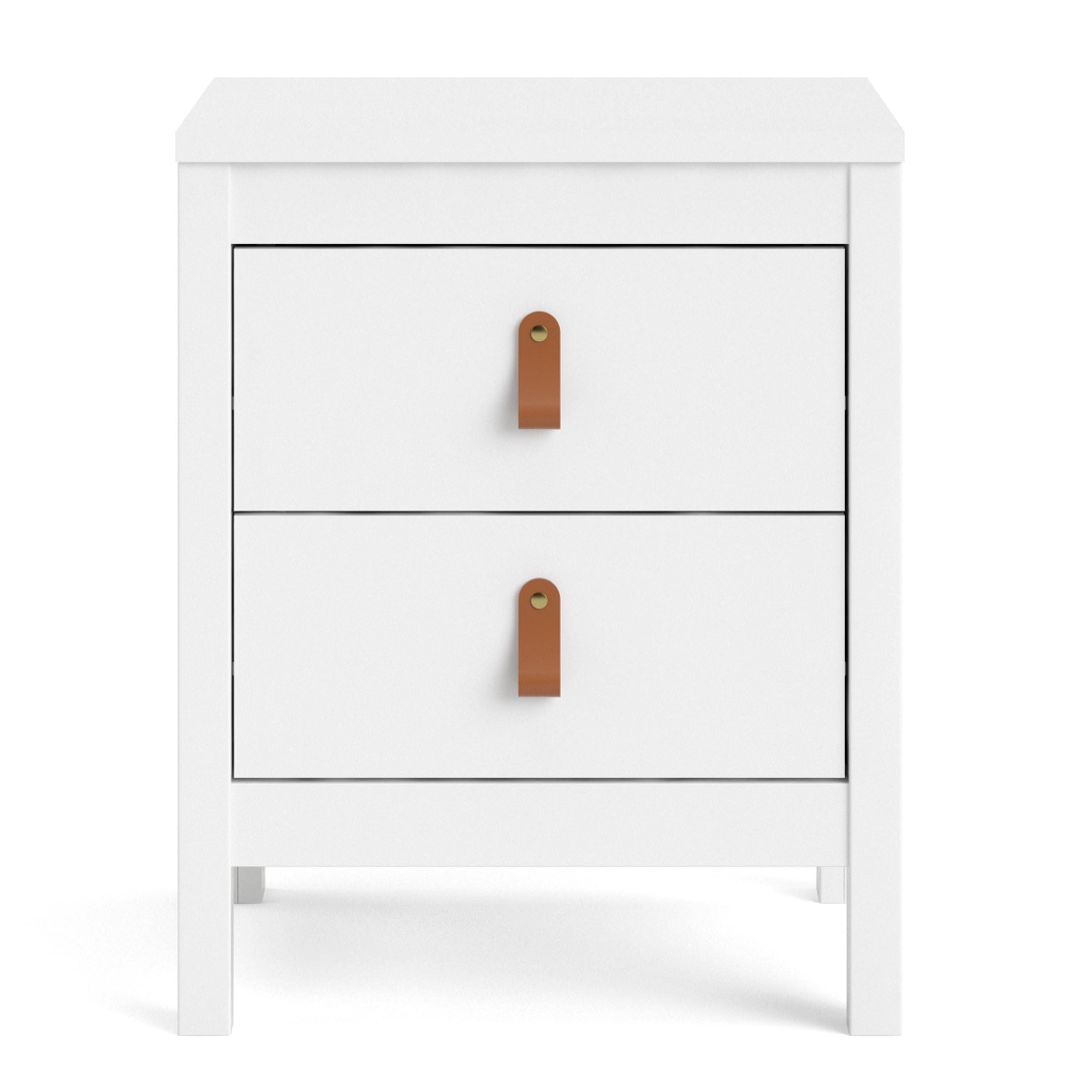 Madrid 2 Drawer Nightstand, White, large