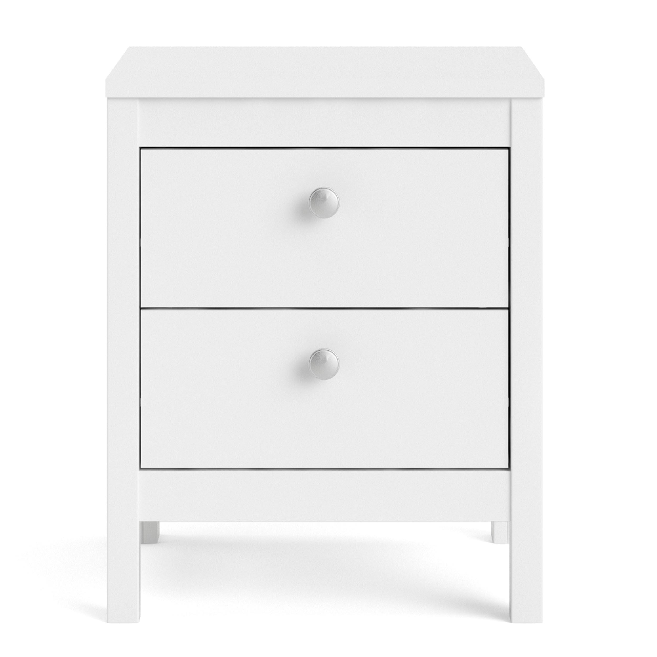 Madrid 2 Drawer Nightstand, White, large
