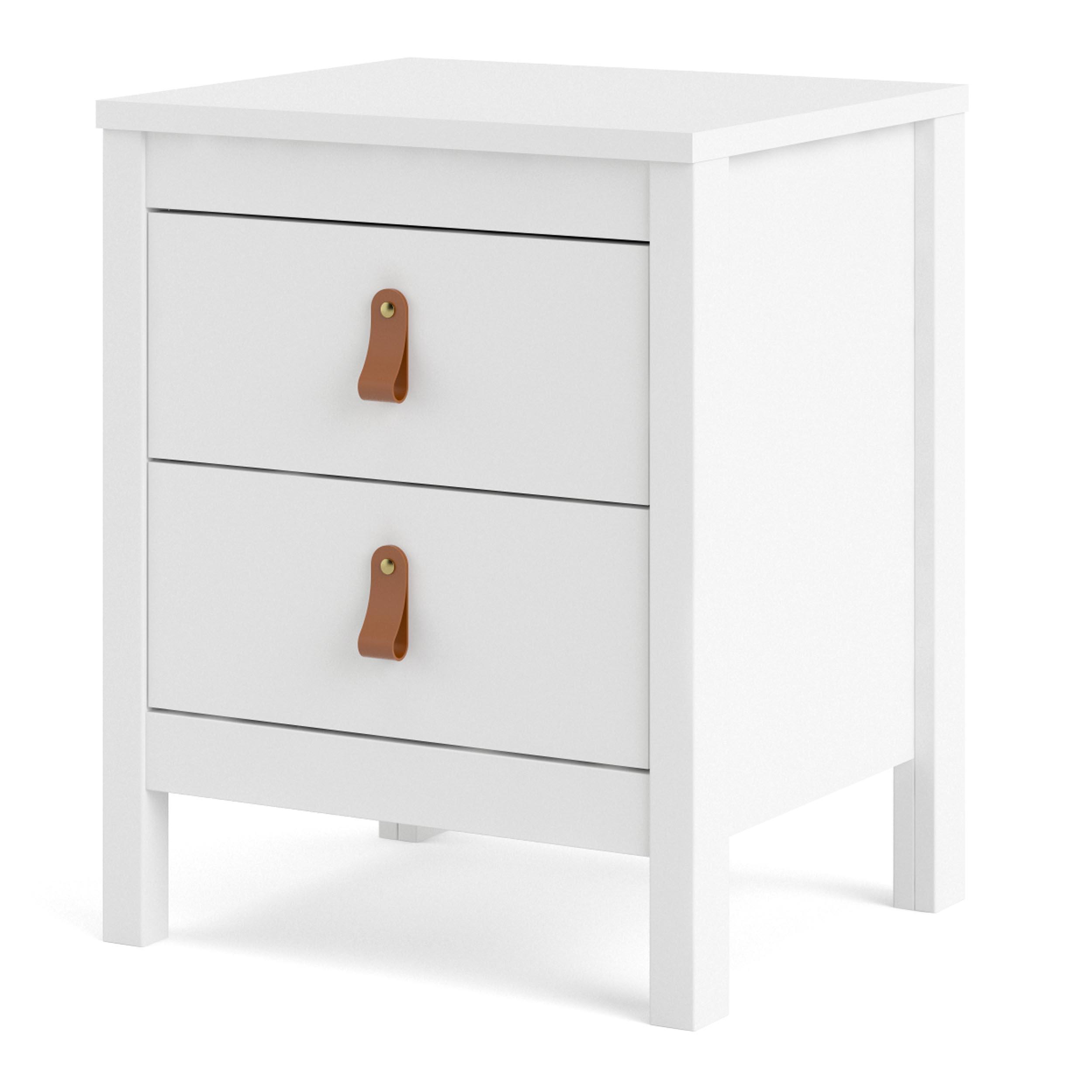 Madrid 2 Drawer Nightstand, White, large