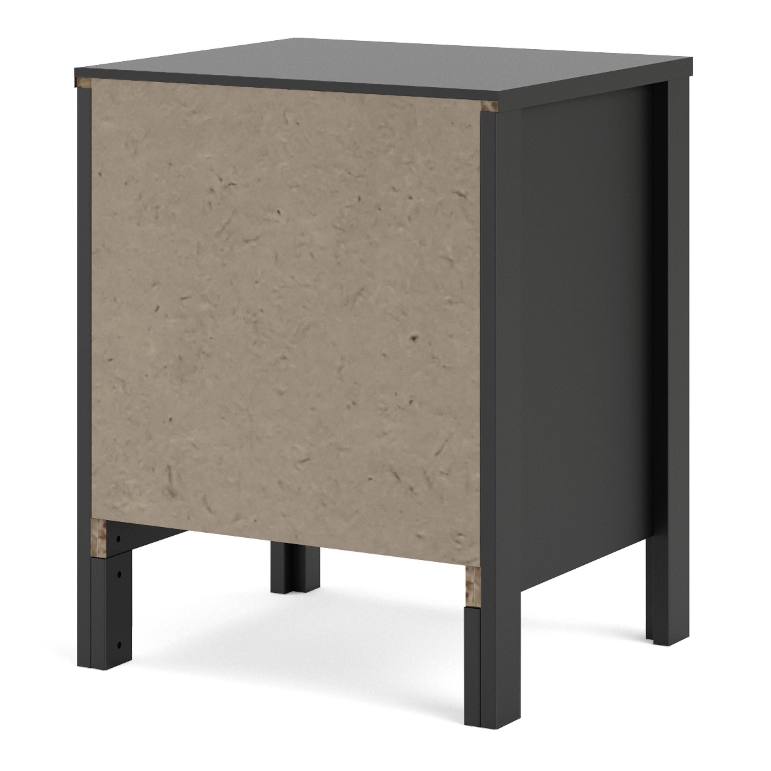 Madrid 2 Drawer Nightstand, Black, large