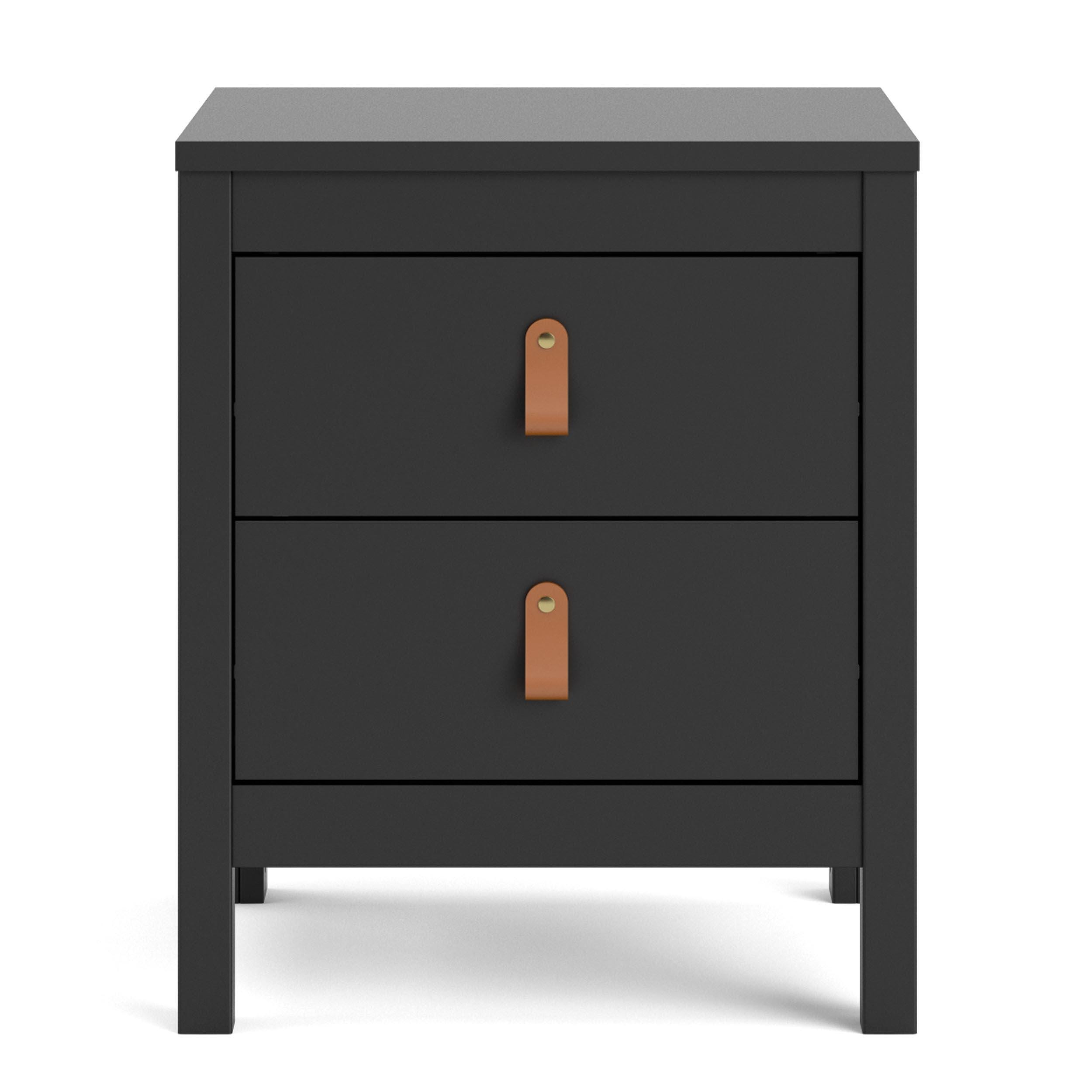Madrid 2 Drawer Nightstand, Black, large
