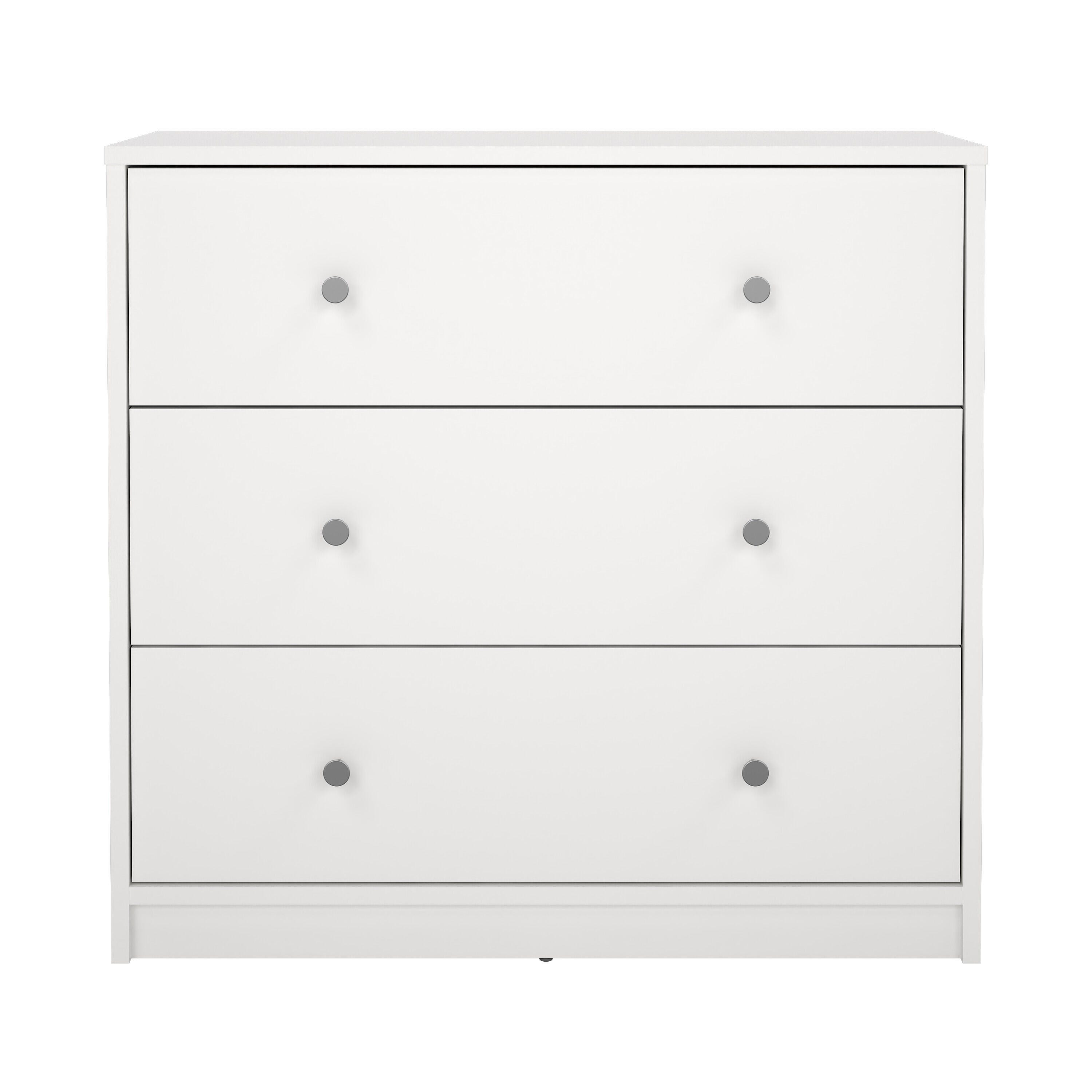 Tvilum Portland 3 Drawer Chest of Drawers, White, large