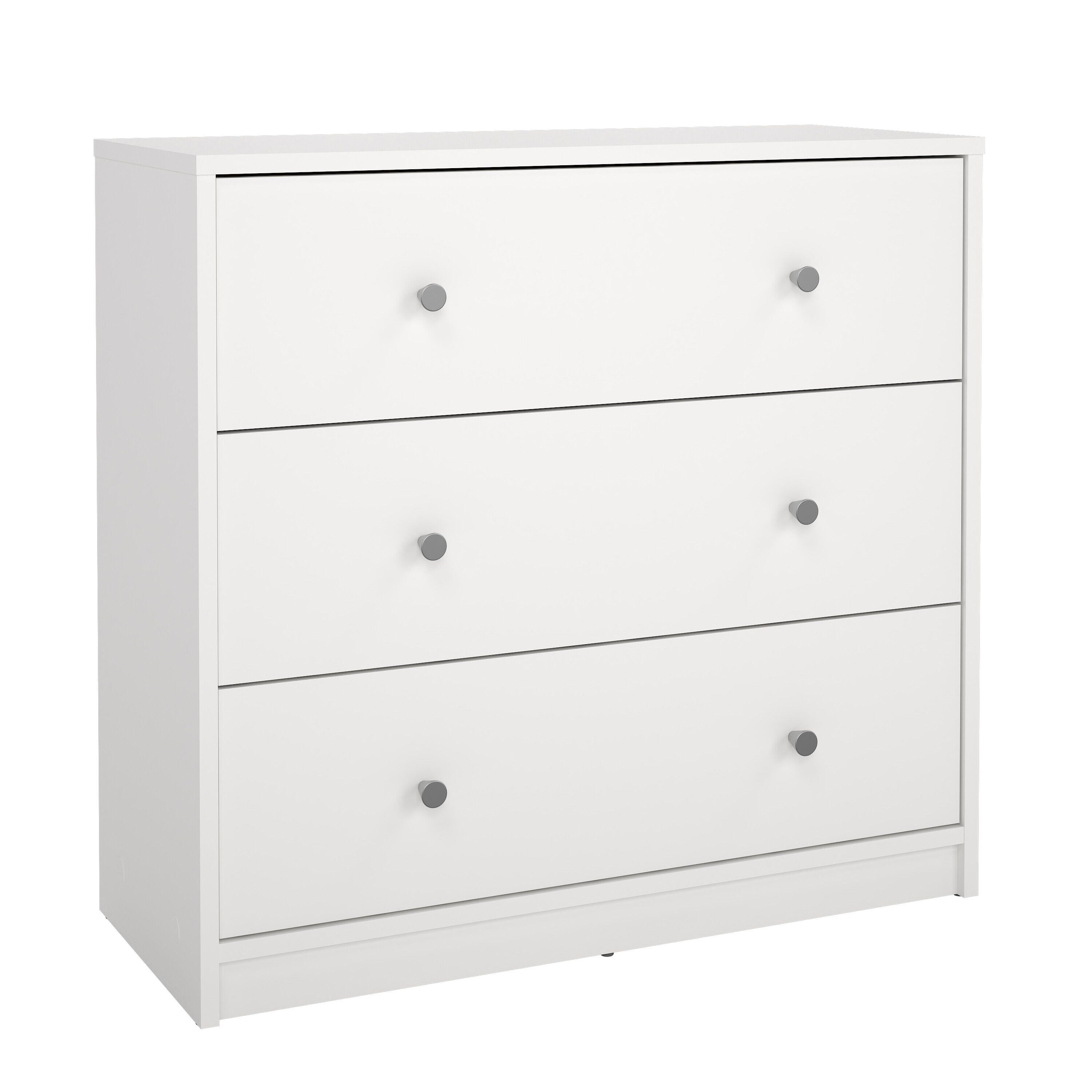 Tvilum Portland 3 Drawer Chest of Drawers, White, large