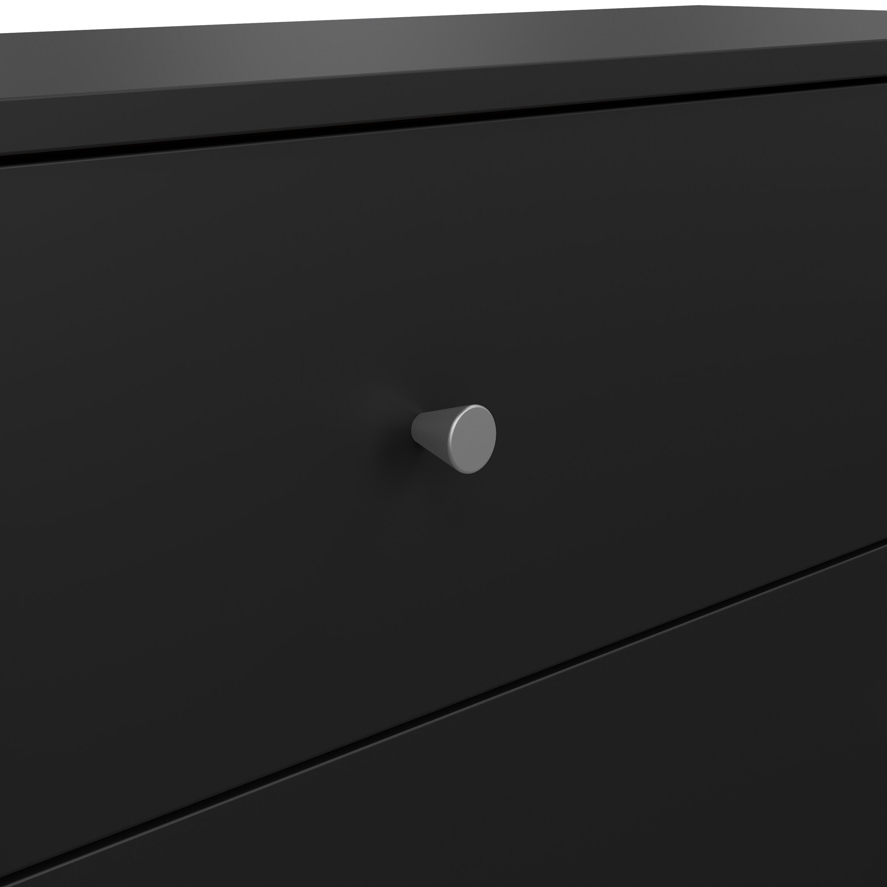 Tvilum Portland 3 Drawer Chest of Drawers, Black, large