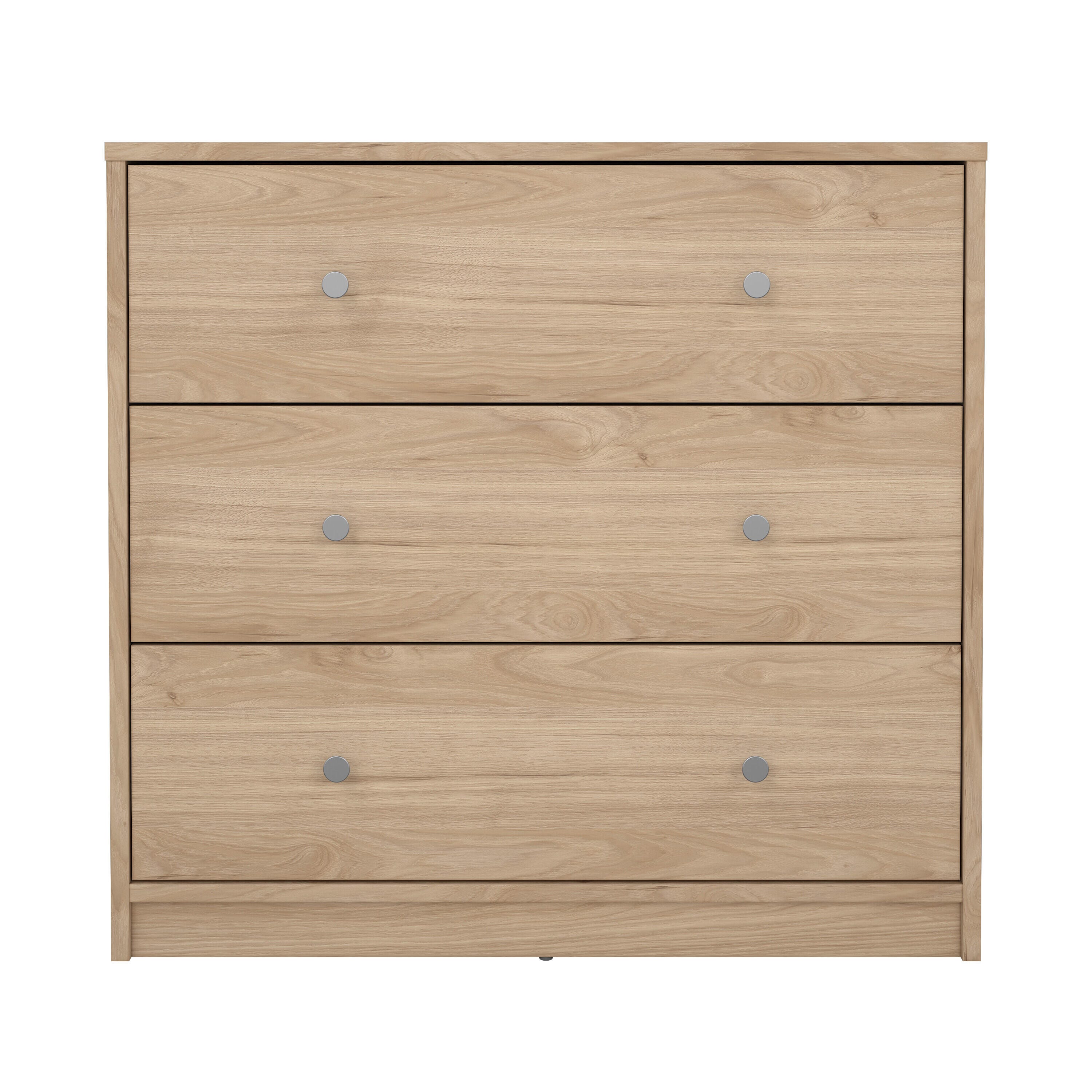 Tvilum Portland 3 Drawer Chest of Drawers, Jackson Hickory, large