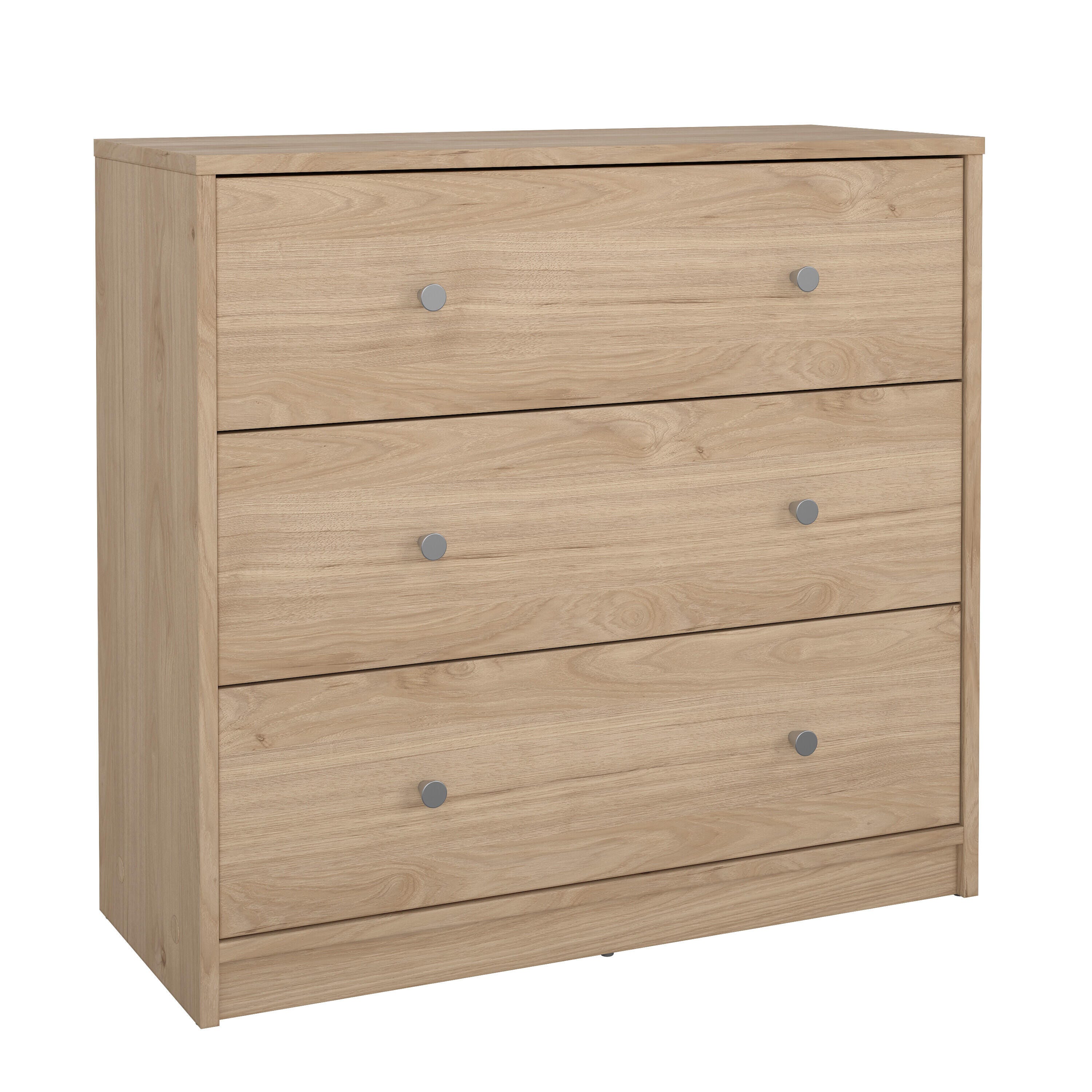 Tvilum Portland 3 Drawer Chest of Drawers, Jackson Hickory, large