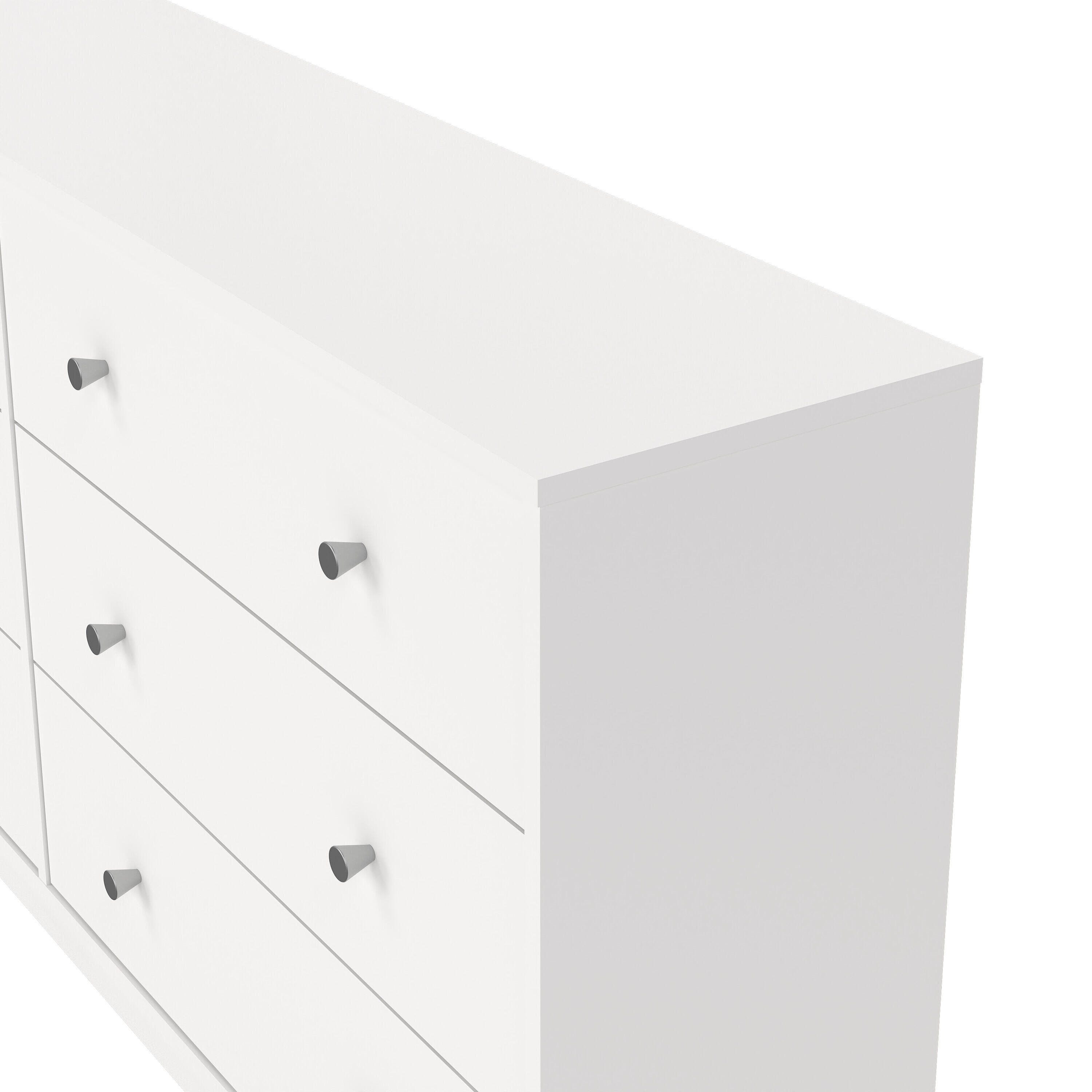 Tvilum Portland 56" 6 Drawer Double Dresser, White, large