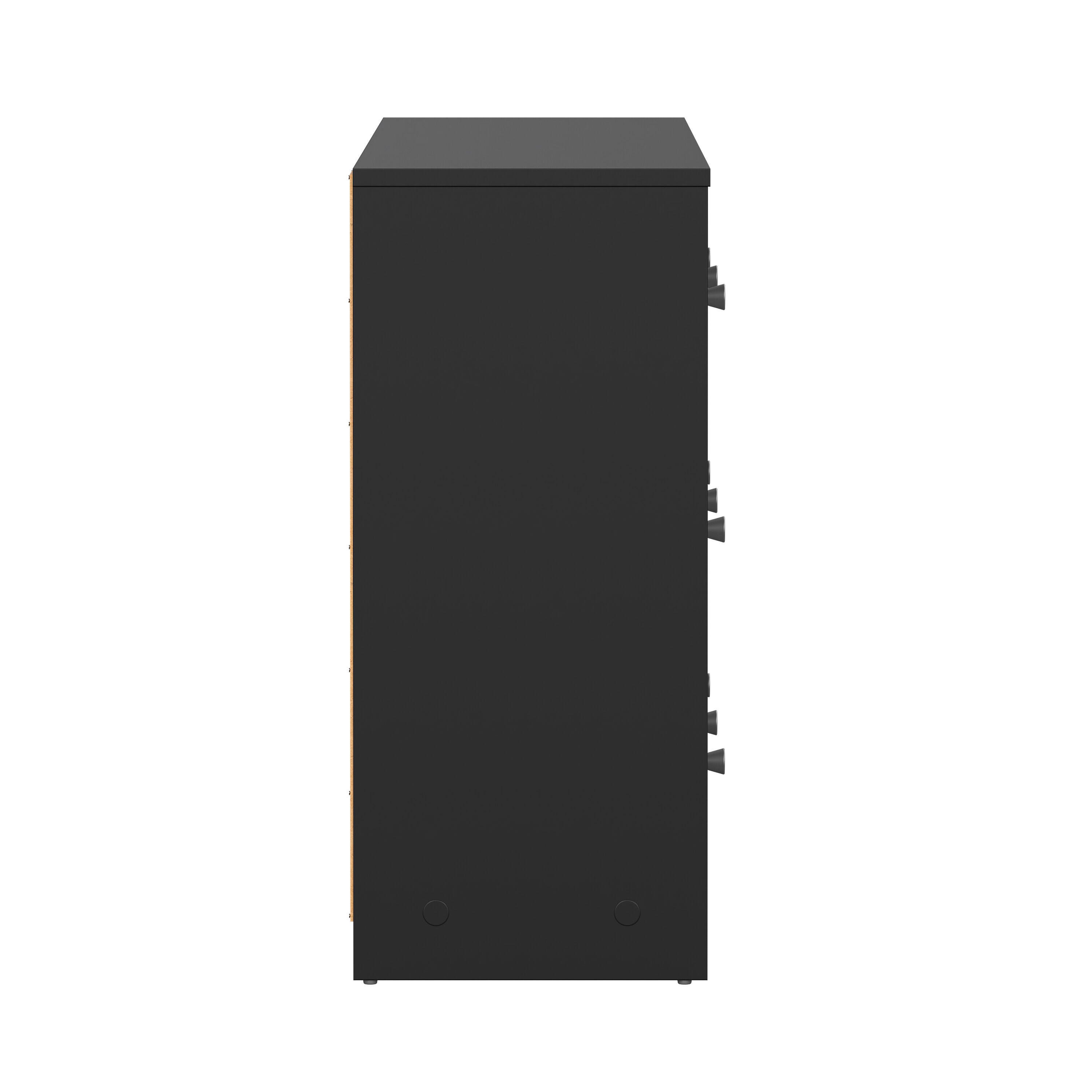Tvilum Portland 56" 6 Drawer Double Dresser, Black, large