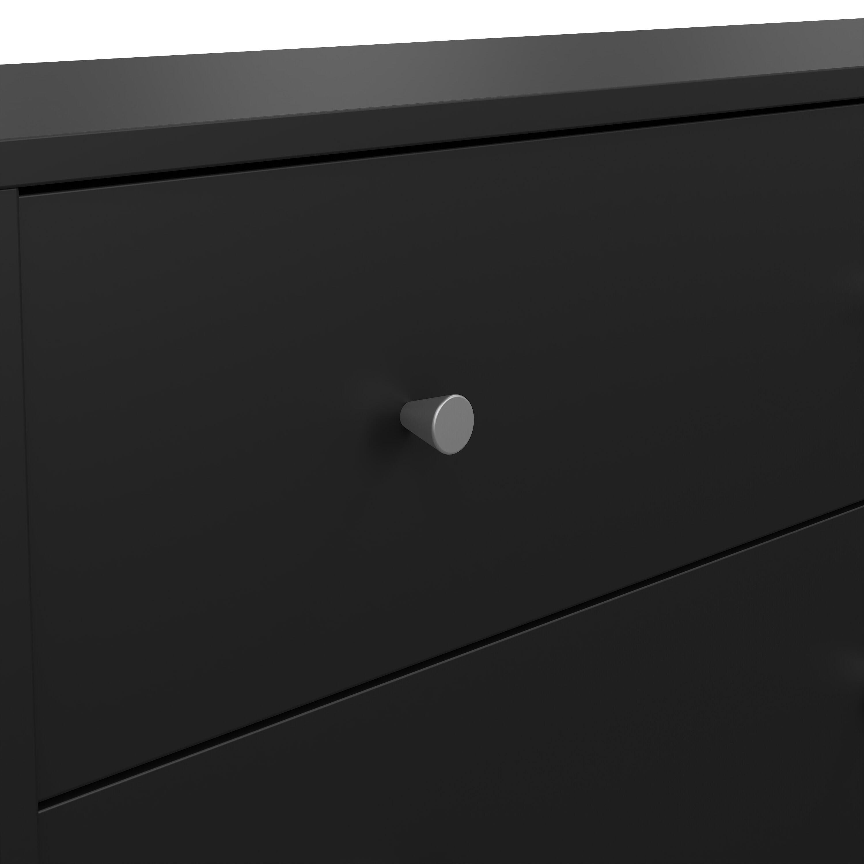 Tvilum Portland 56" 6 Drawer Double Dresser, Black, large