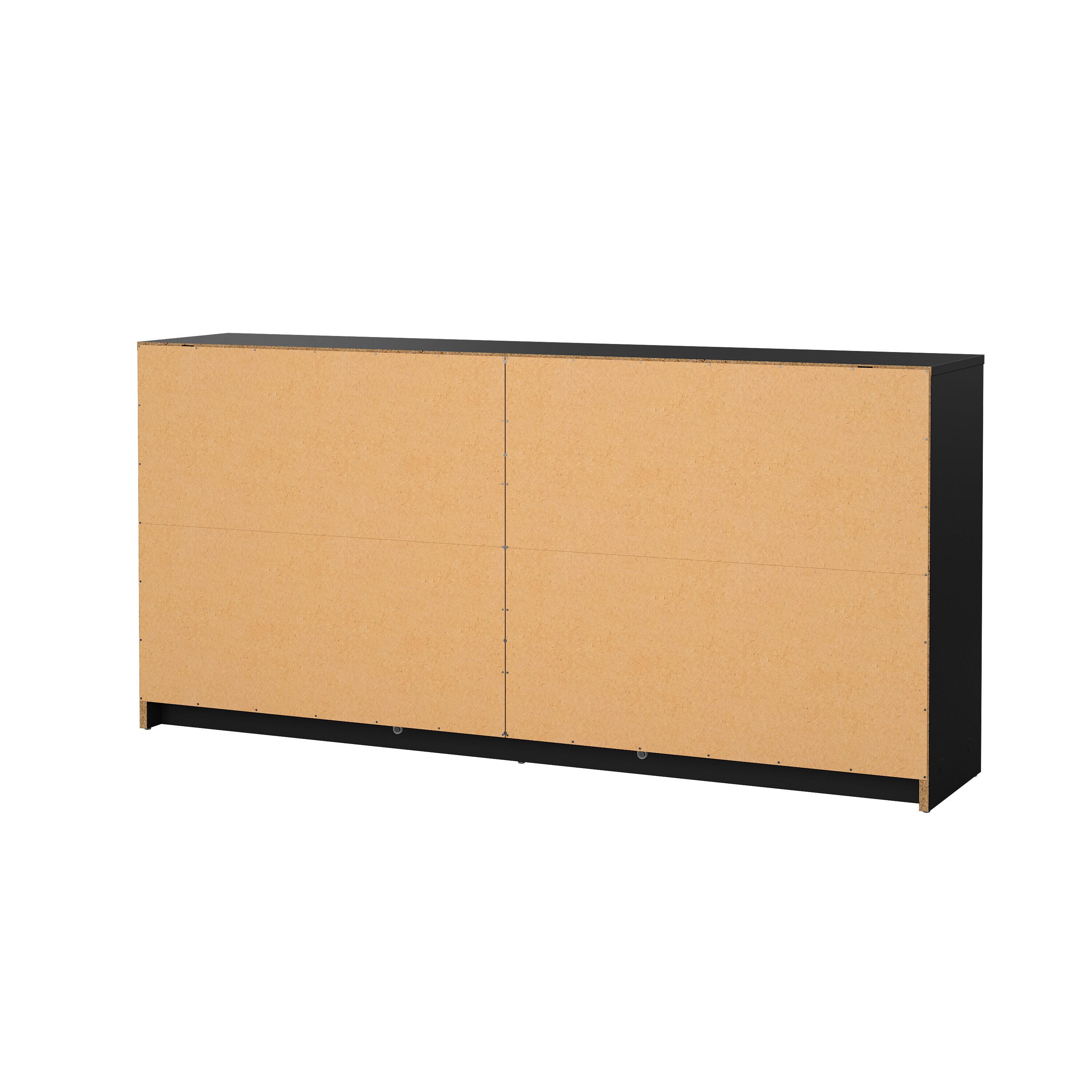 Tvilum Portland 56" 6 Drawer Double Dresser, Black, large