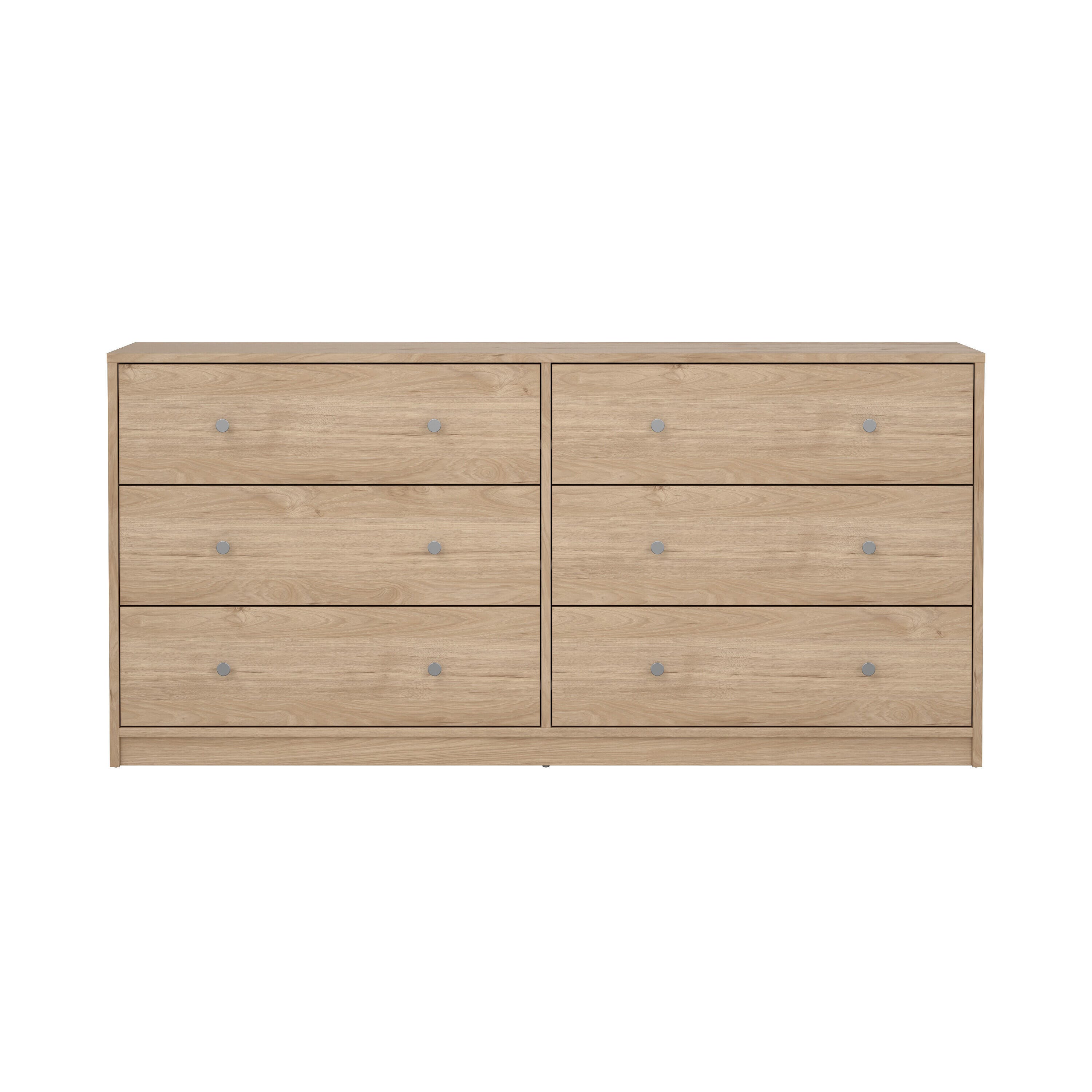 Tvilum Portland 56" 6 Drawer Double Dresser, Jackson Hickory, large