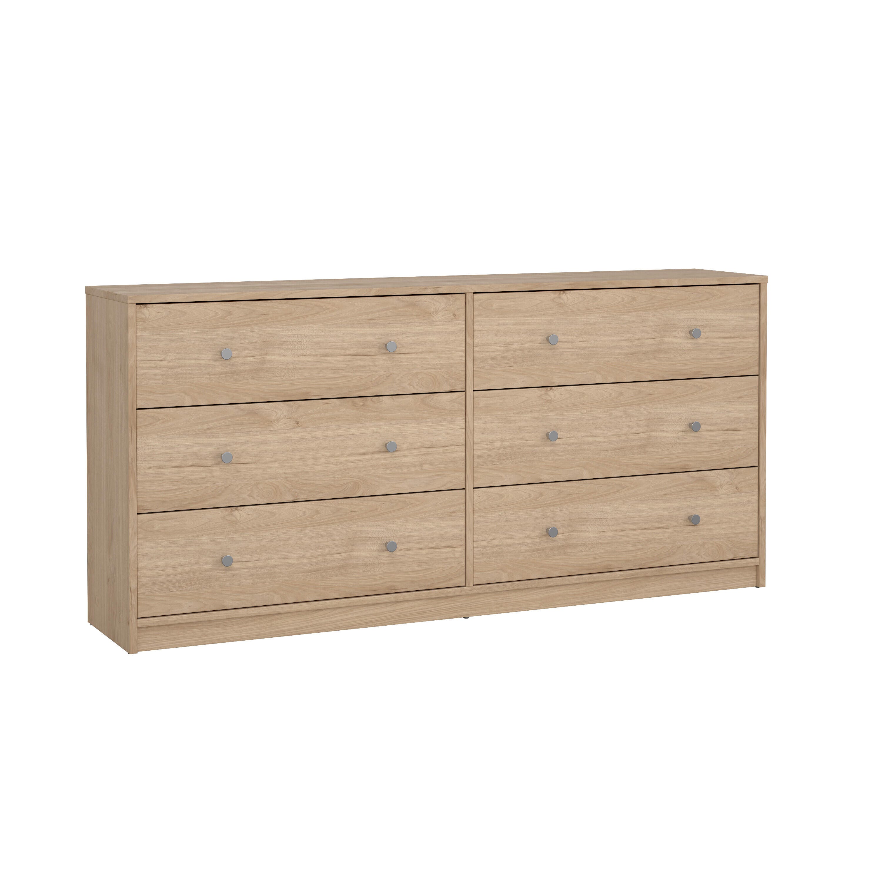 Tvilum Portland 56" 6 Drawer Double Dresser, Jackson Hickory, large