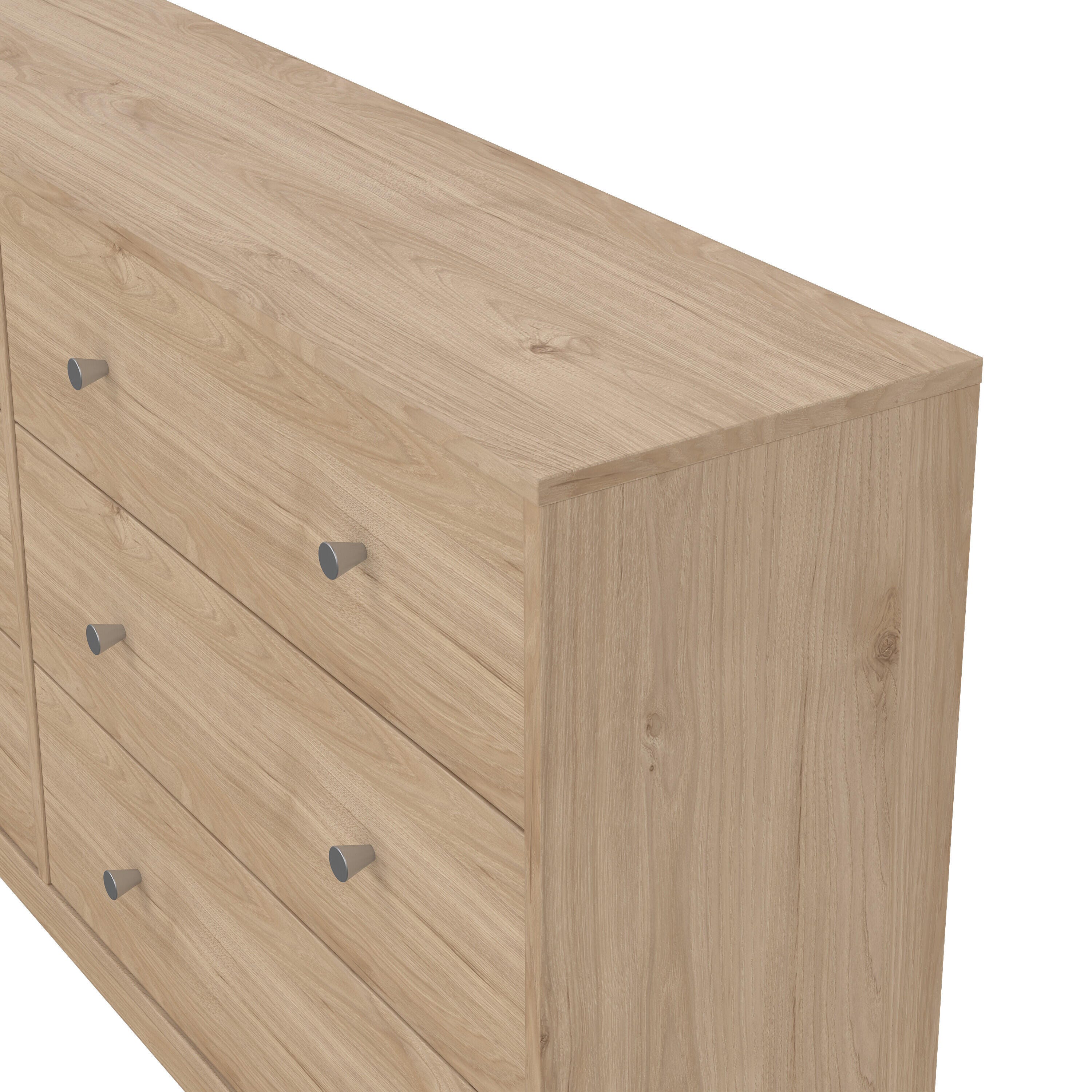 Tvilum Portland 56" 6 Drawer Double Dresser, Jackson Hickory, large