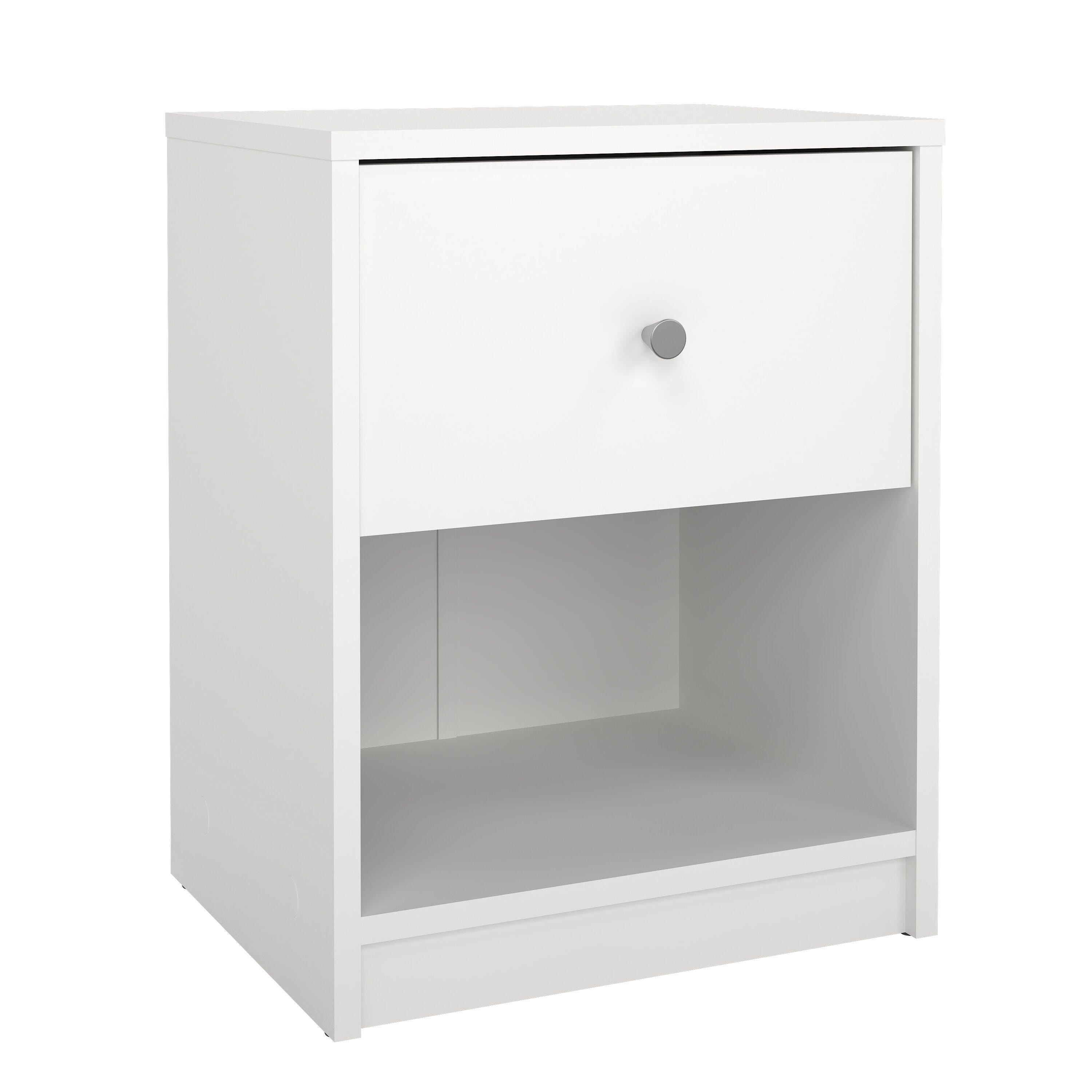 Tvilum Portland 15" 1 Drawer Nightstand, White, large
