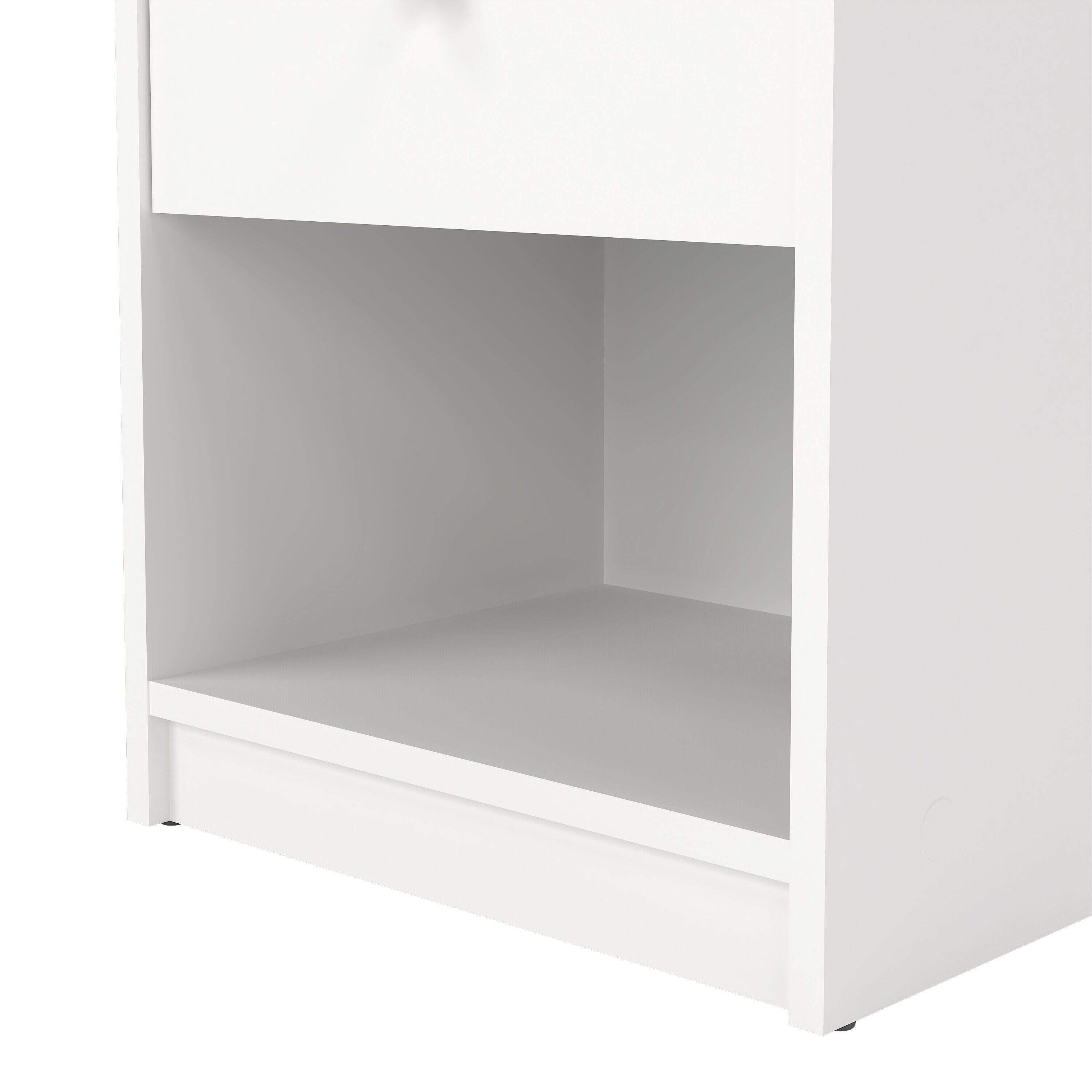 Tvilum Portland 15" 1 Drawer Nightstand, White, large