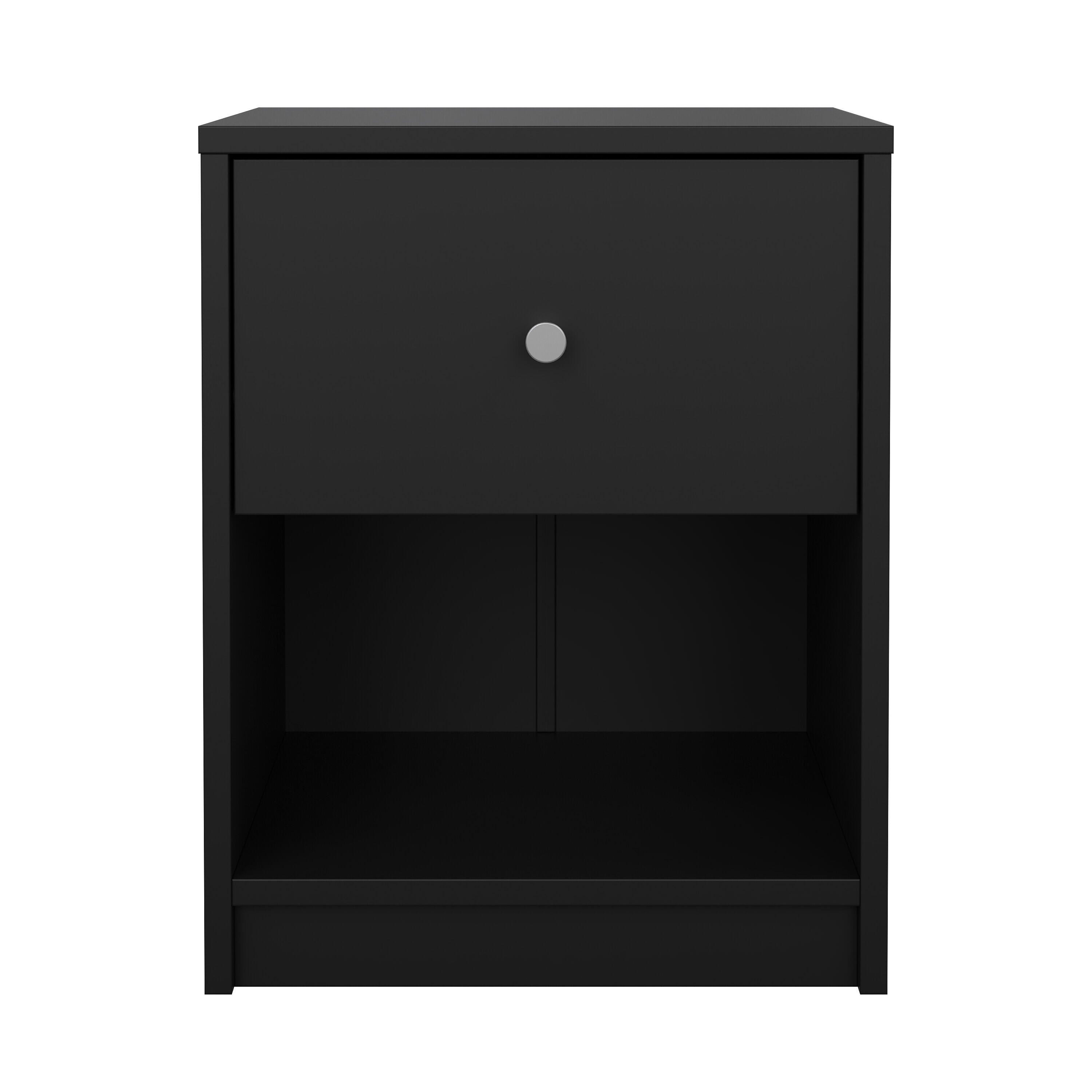 Tvilum Portland 15" 1 Drawer Nightstand, Black, large