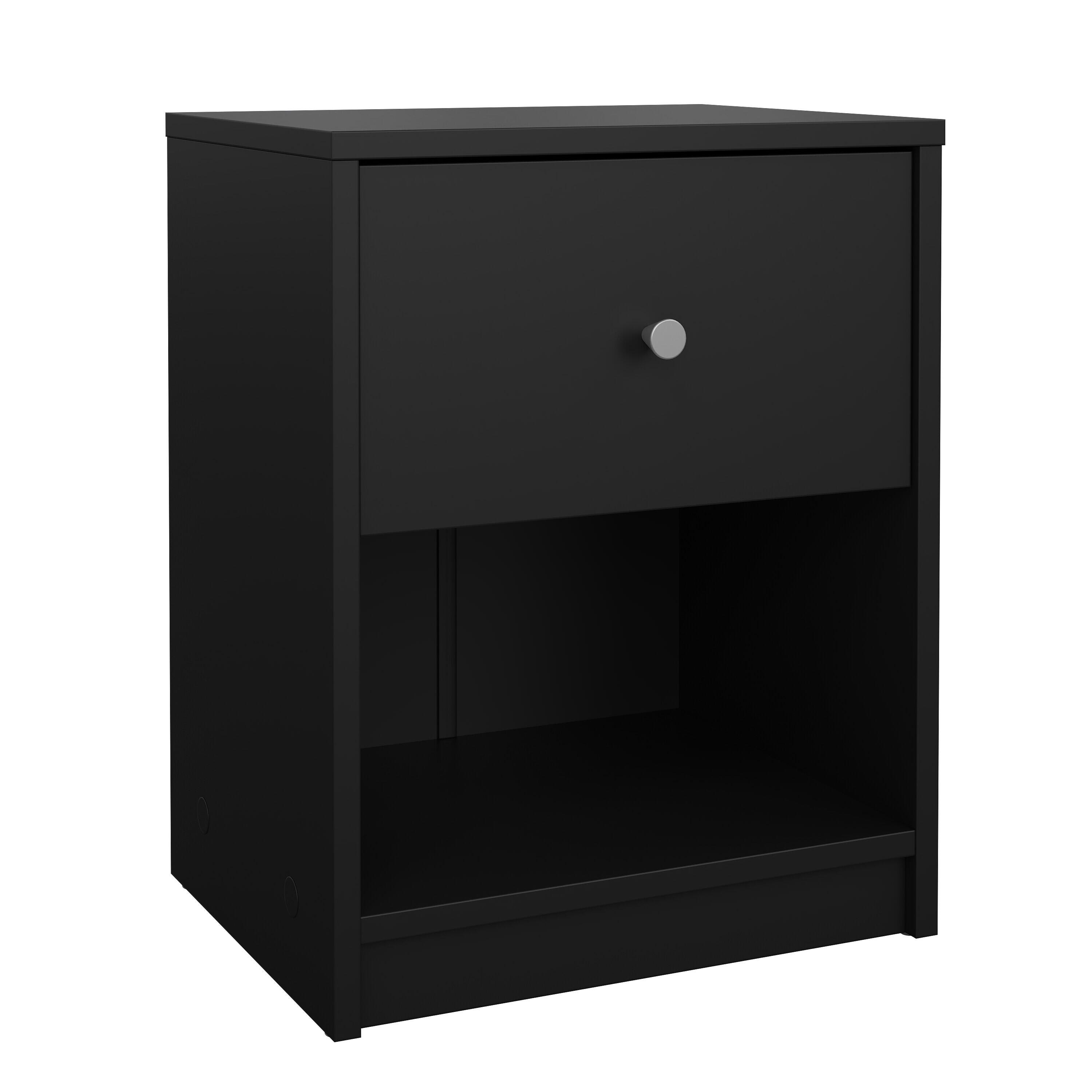Tvilum Portland 15" 1 Drawer Nightstand, Black, large