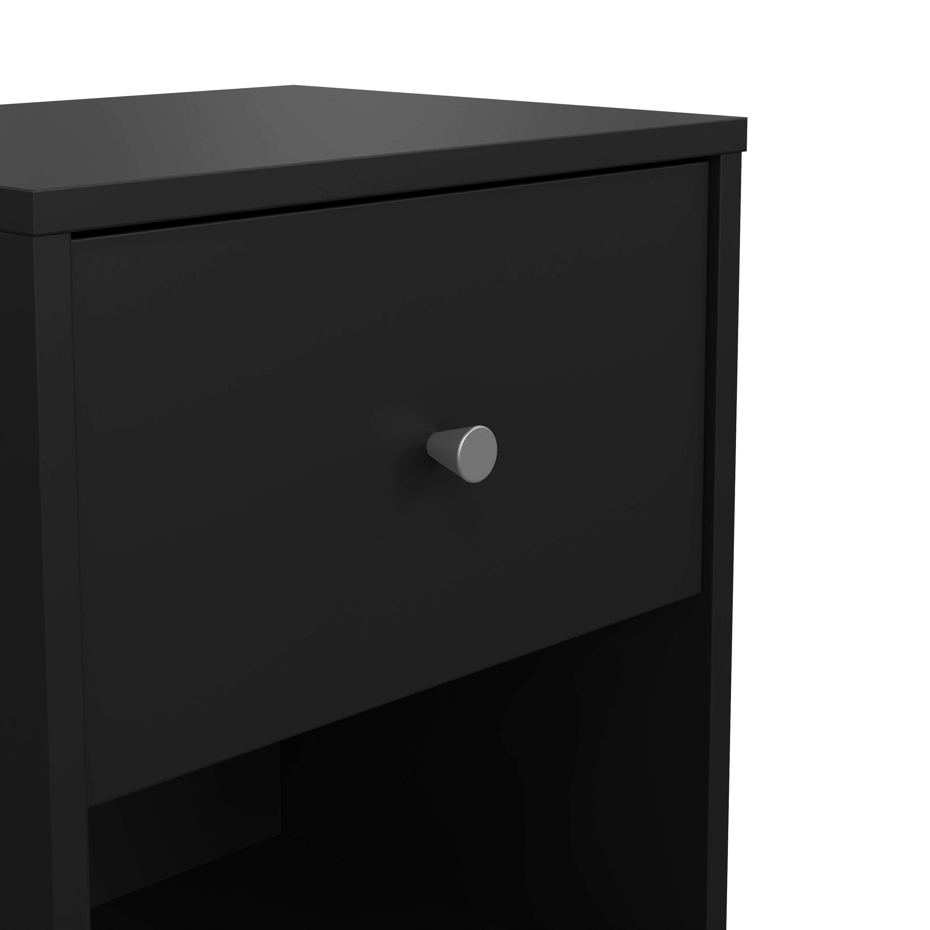 Tvilum Portland 15" 1 Drawer Nightstand, Black, large