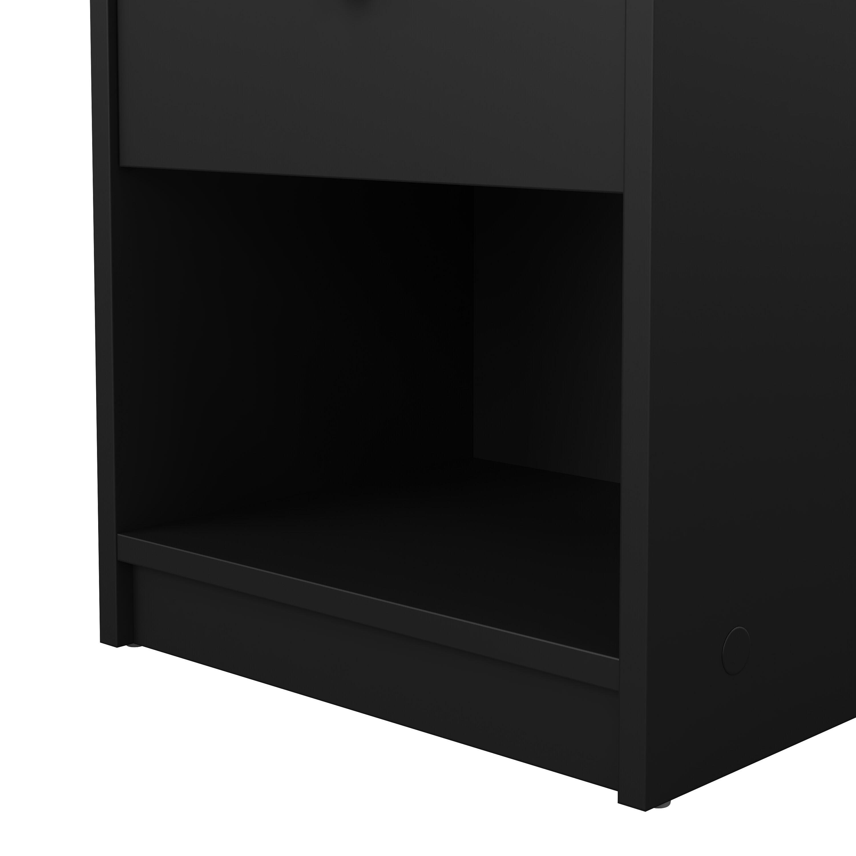 Tvilum Portland 15" 1 Drawer Nightstand, Black, large