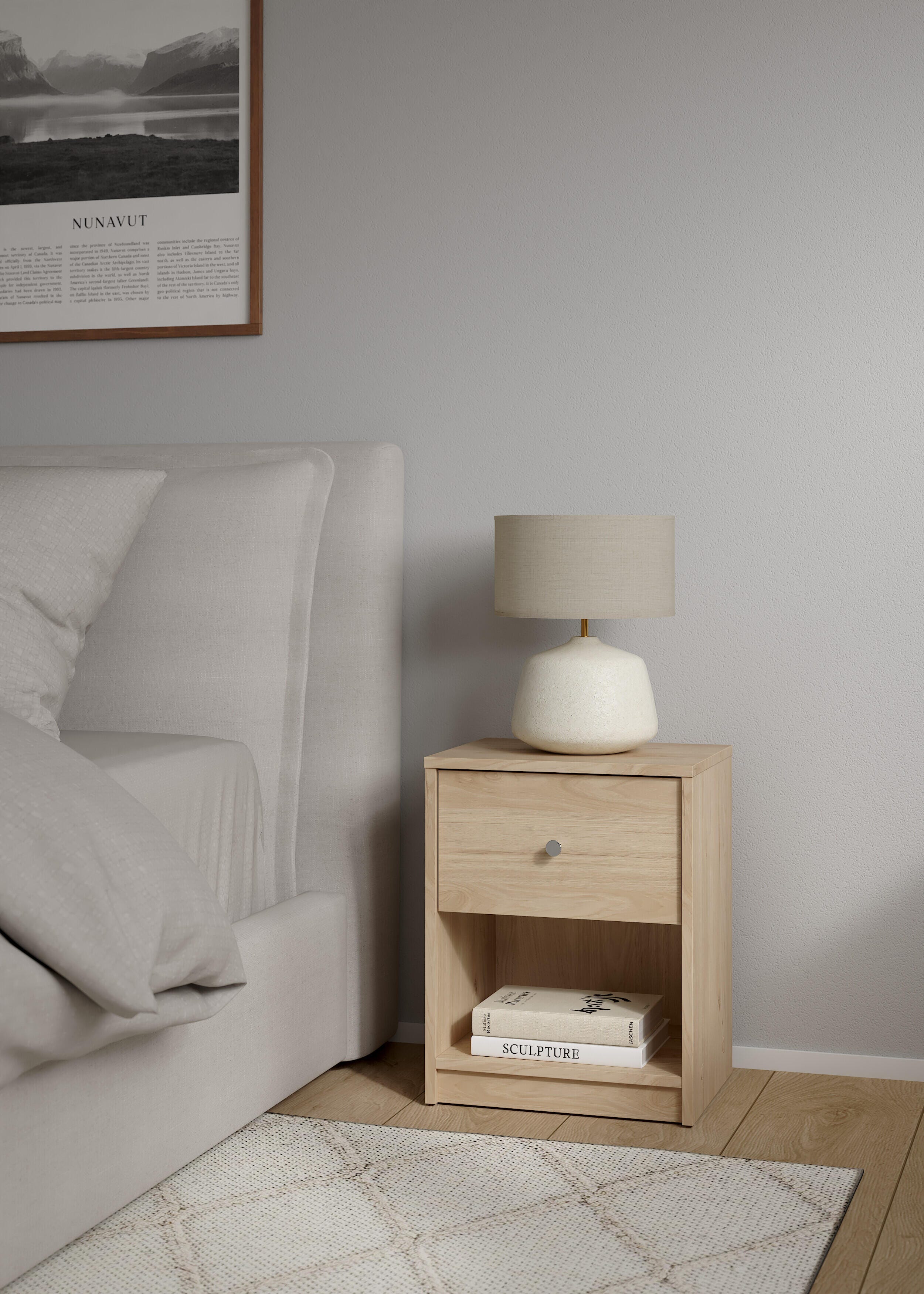 Tvilum Portland 15" 1 Drawer Nightstand, Jackson Hickory, rollover