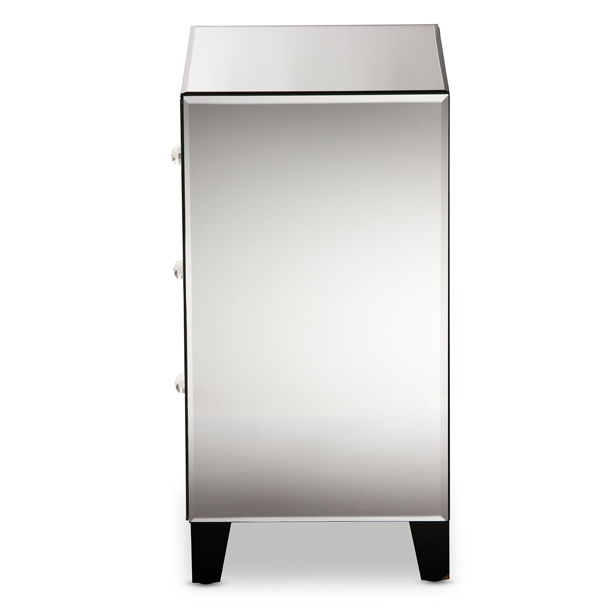 Chevron Modern Mirrored 3 Drawer Nightstand | Ashley