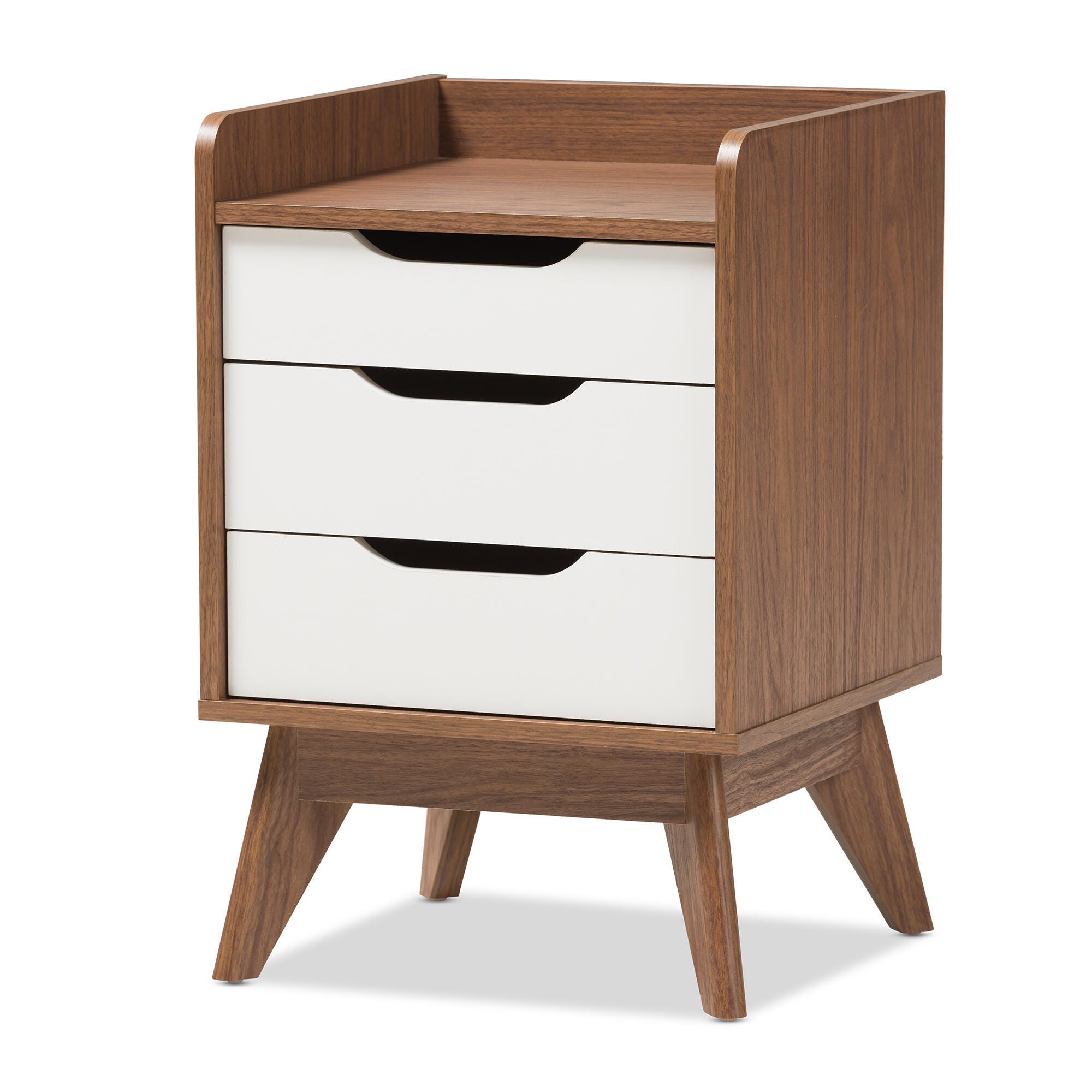 Brighton Midcentury Modern 3 Drawer Nightstand, , large