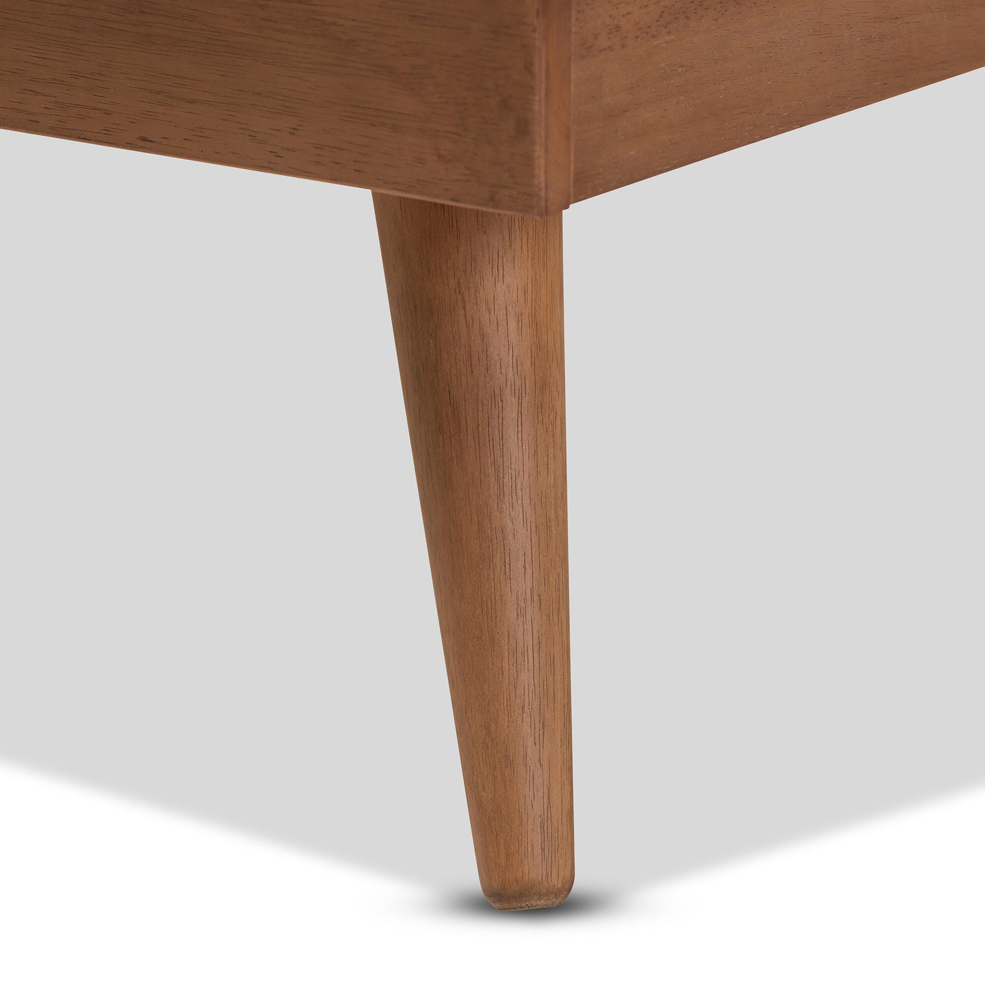 Karine Queen Midcentury Modern Platform Bed, Ash Walnut, large