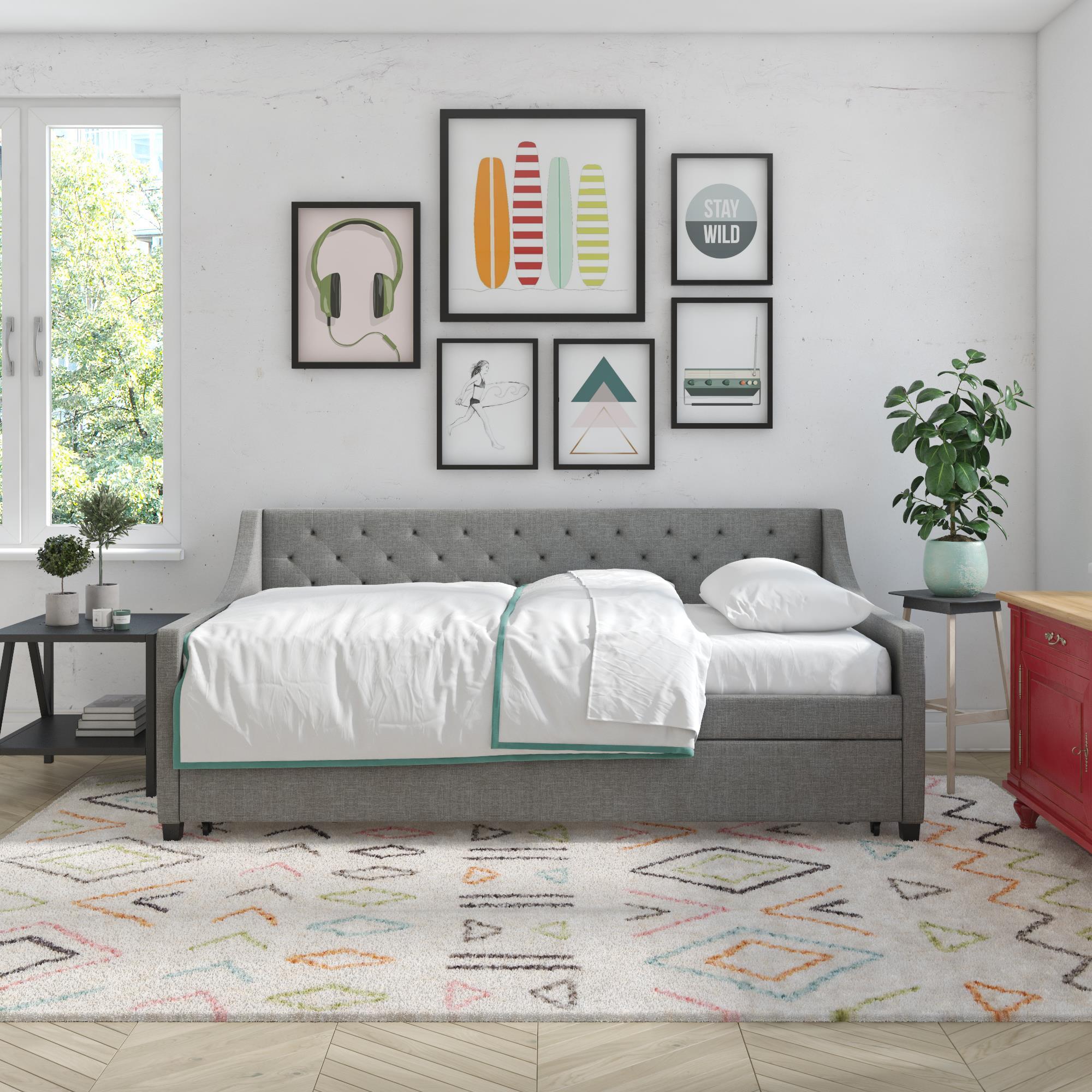 Her Majesty Daybed and Trundle, Gray, large