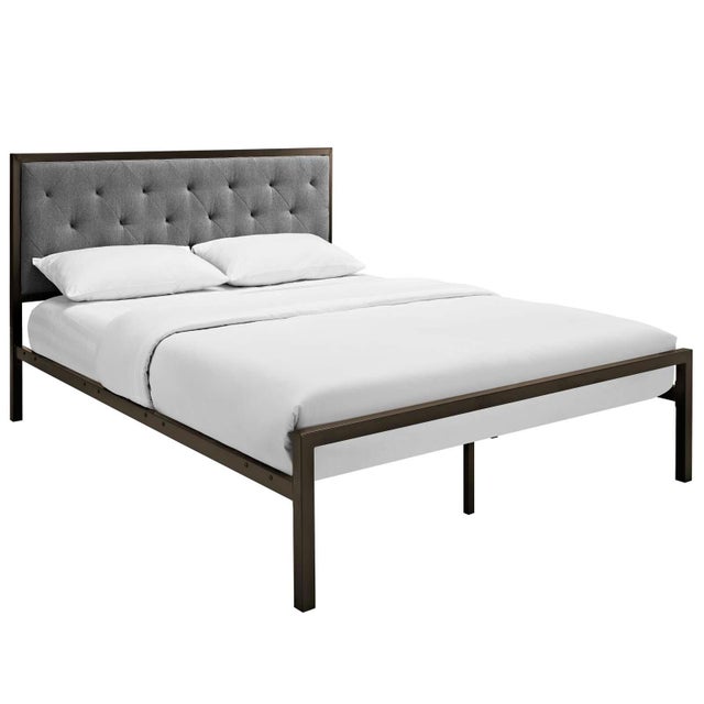 Mia Queen Fabric Platform Bed