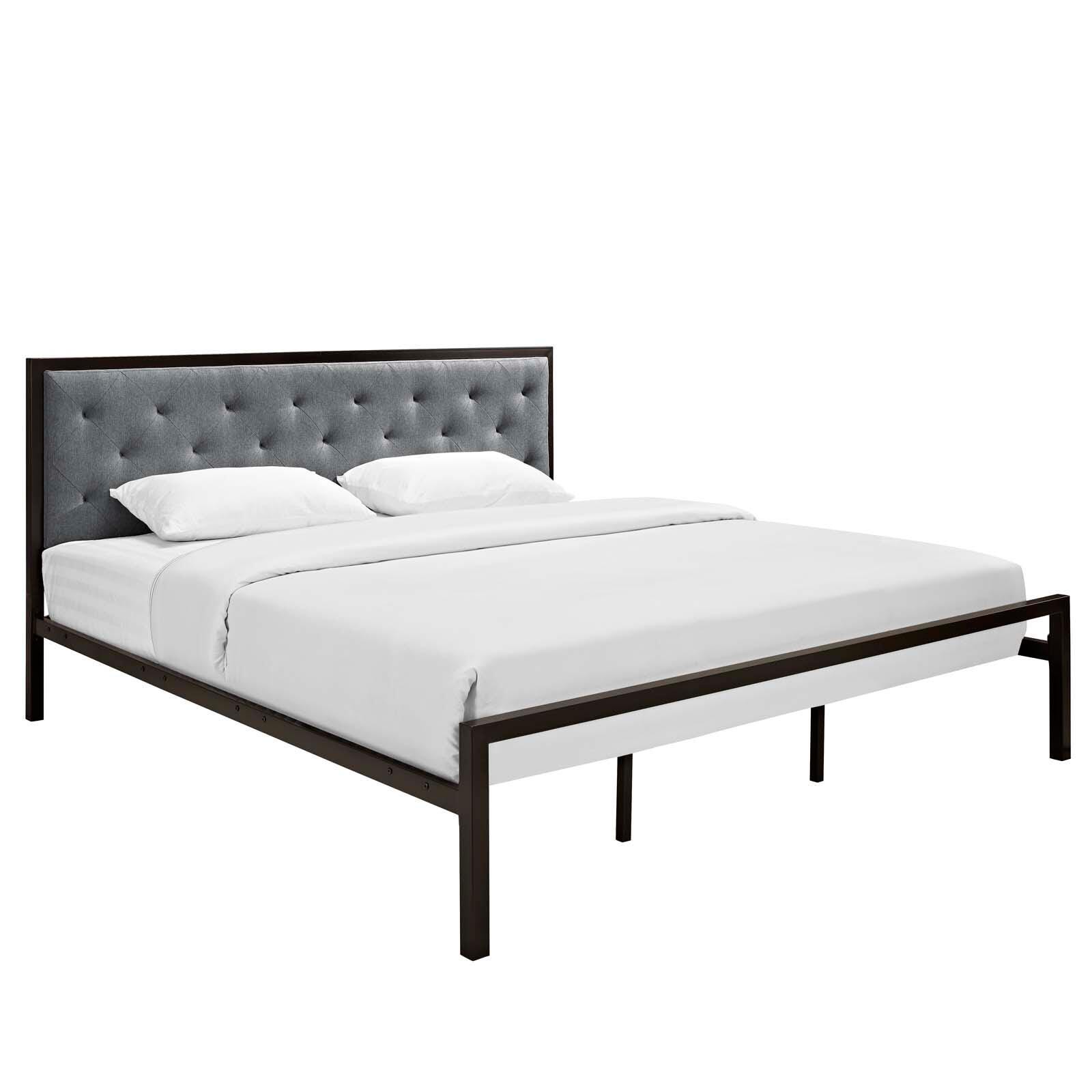 Mia King Fabric Platform Bed