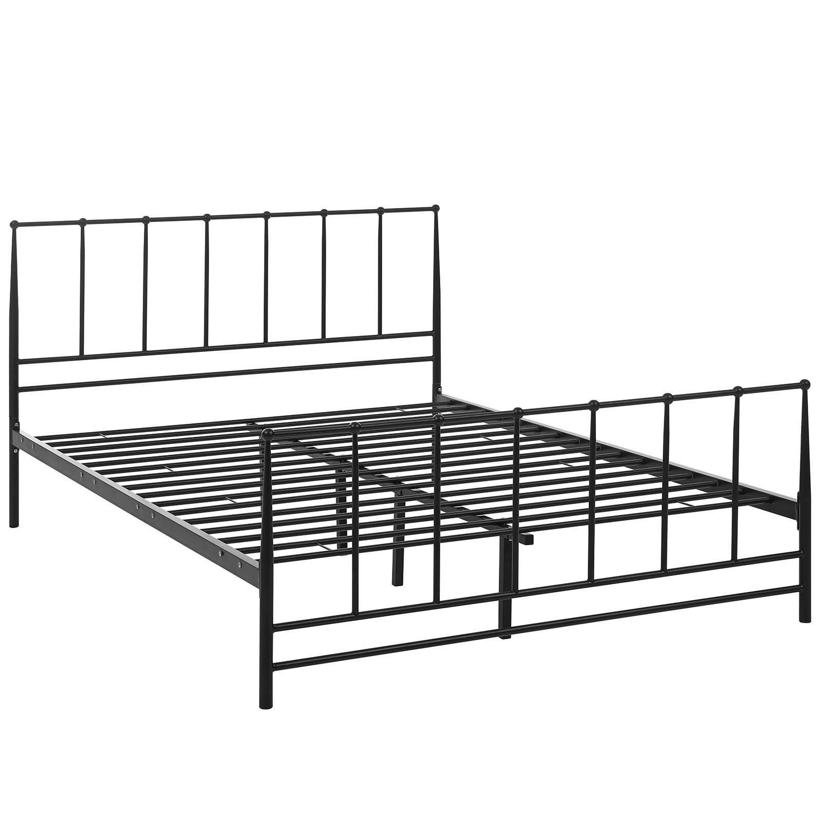 Estate Queen Metal Platform Bed, Black, large