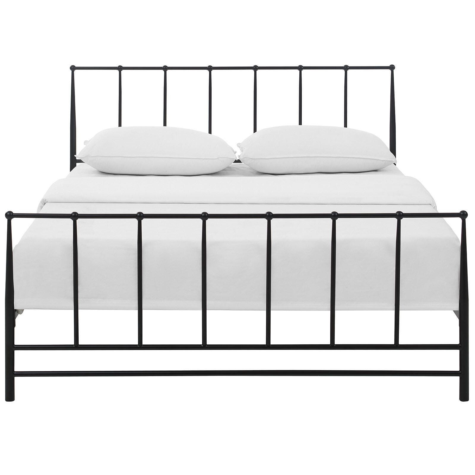 Estate Queen Metal Platform Bed, Black, large
