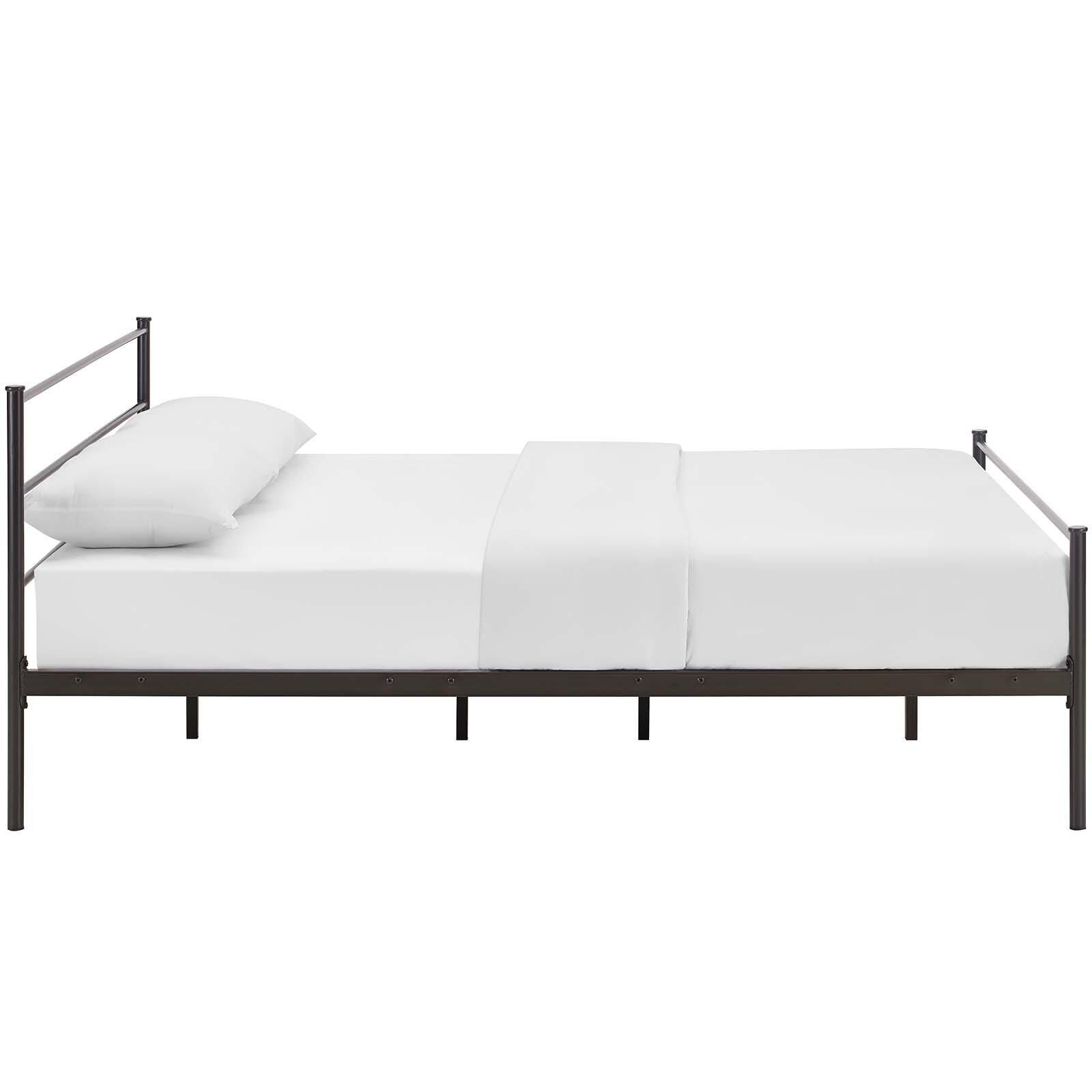 Alina Queen Platform Bed, Brown, large