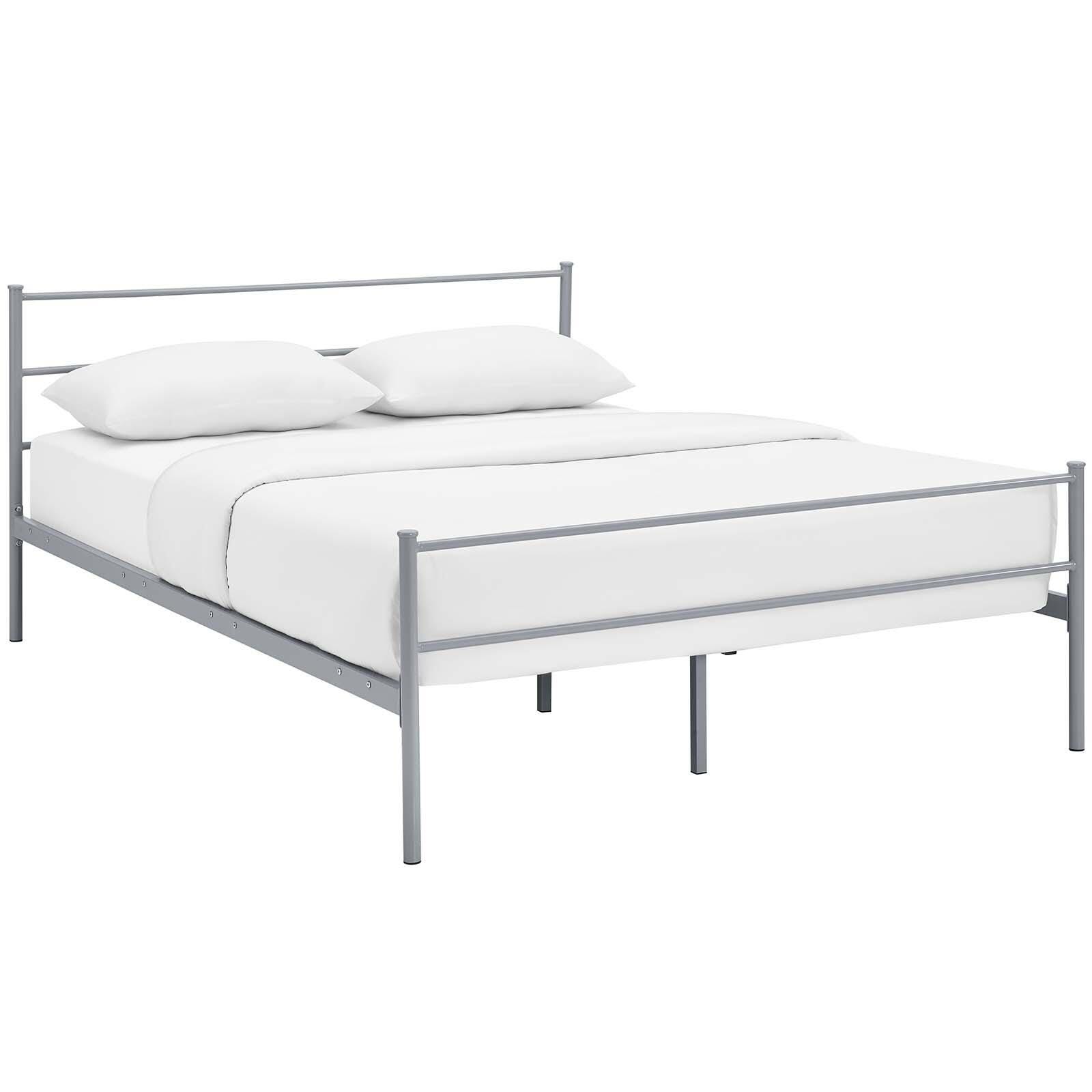 Alina Queen Platform Bed, Gray, large