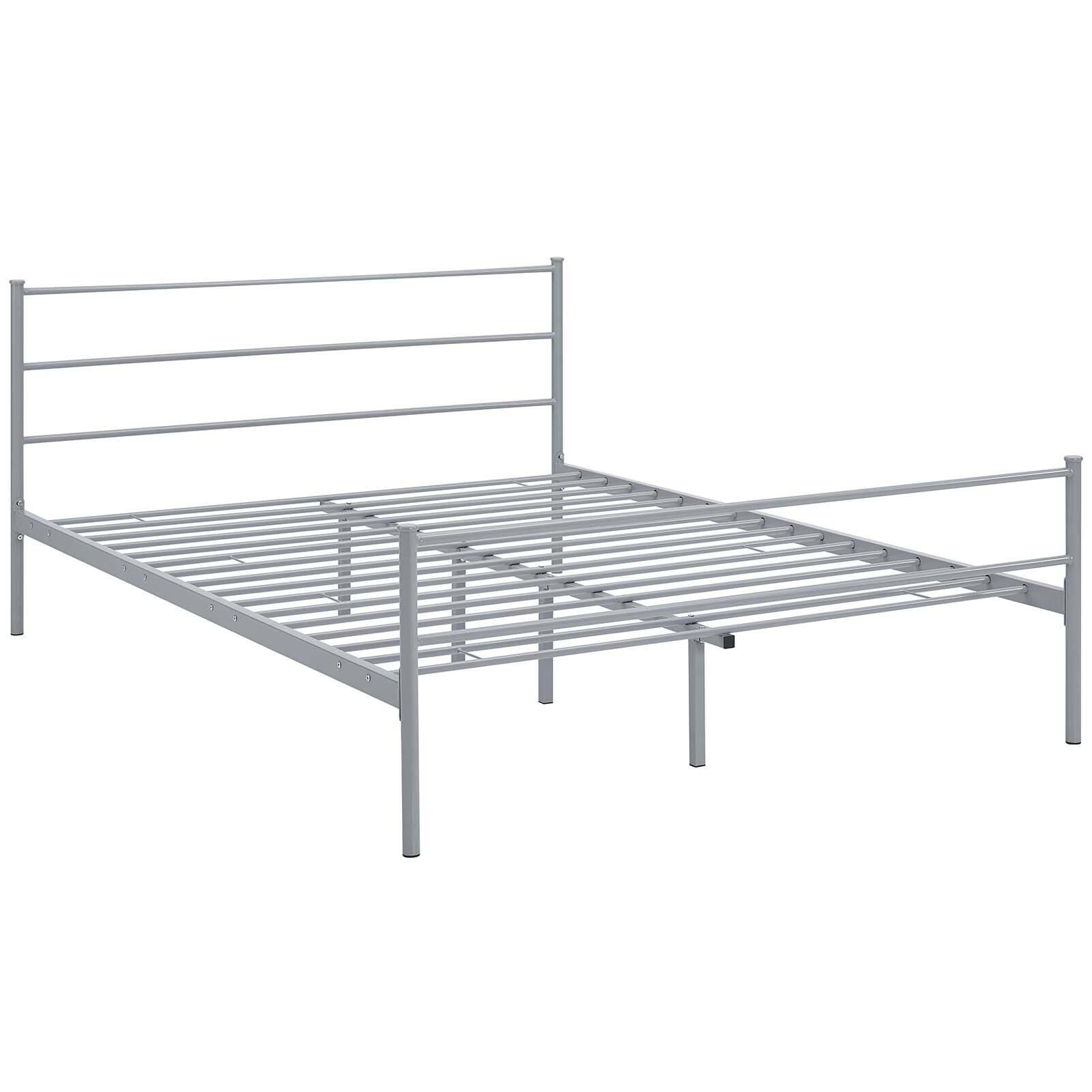 Alina Queen Platform Bed, Gray, large