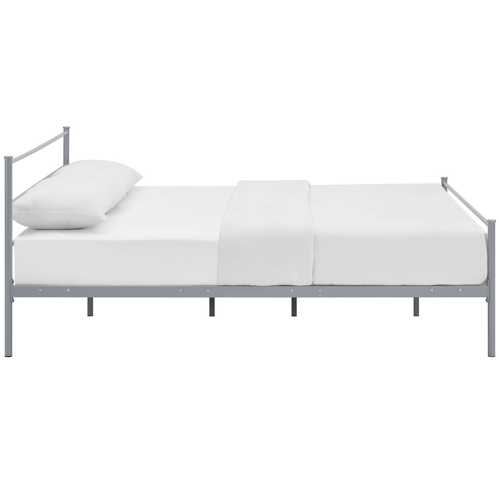 Alina Queen Platform Bed, Gray, large
