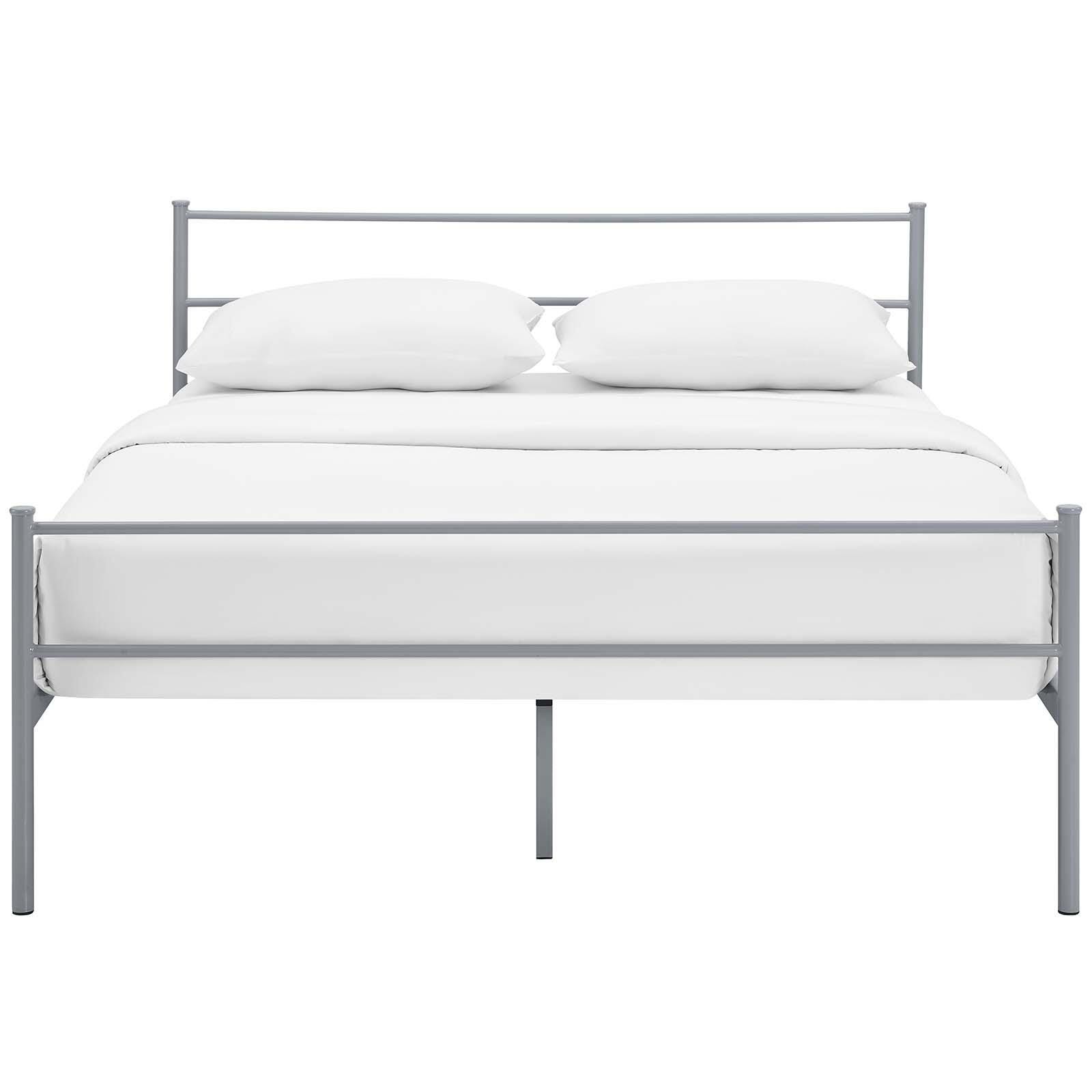 Alina Queen Platform Bed, Gray, large