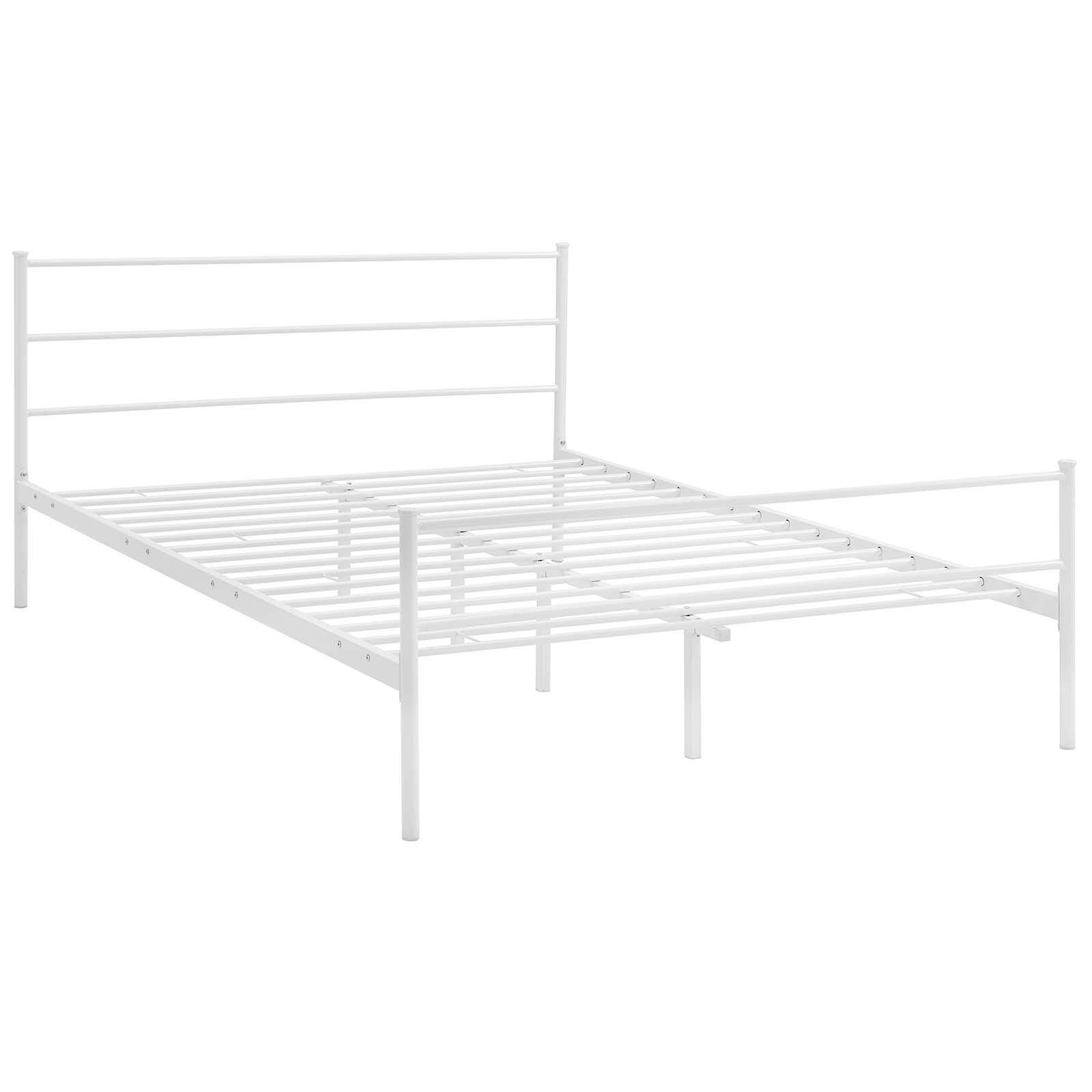 Alina Queen Platform Bed, White, large